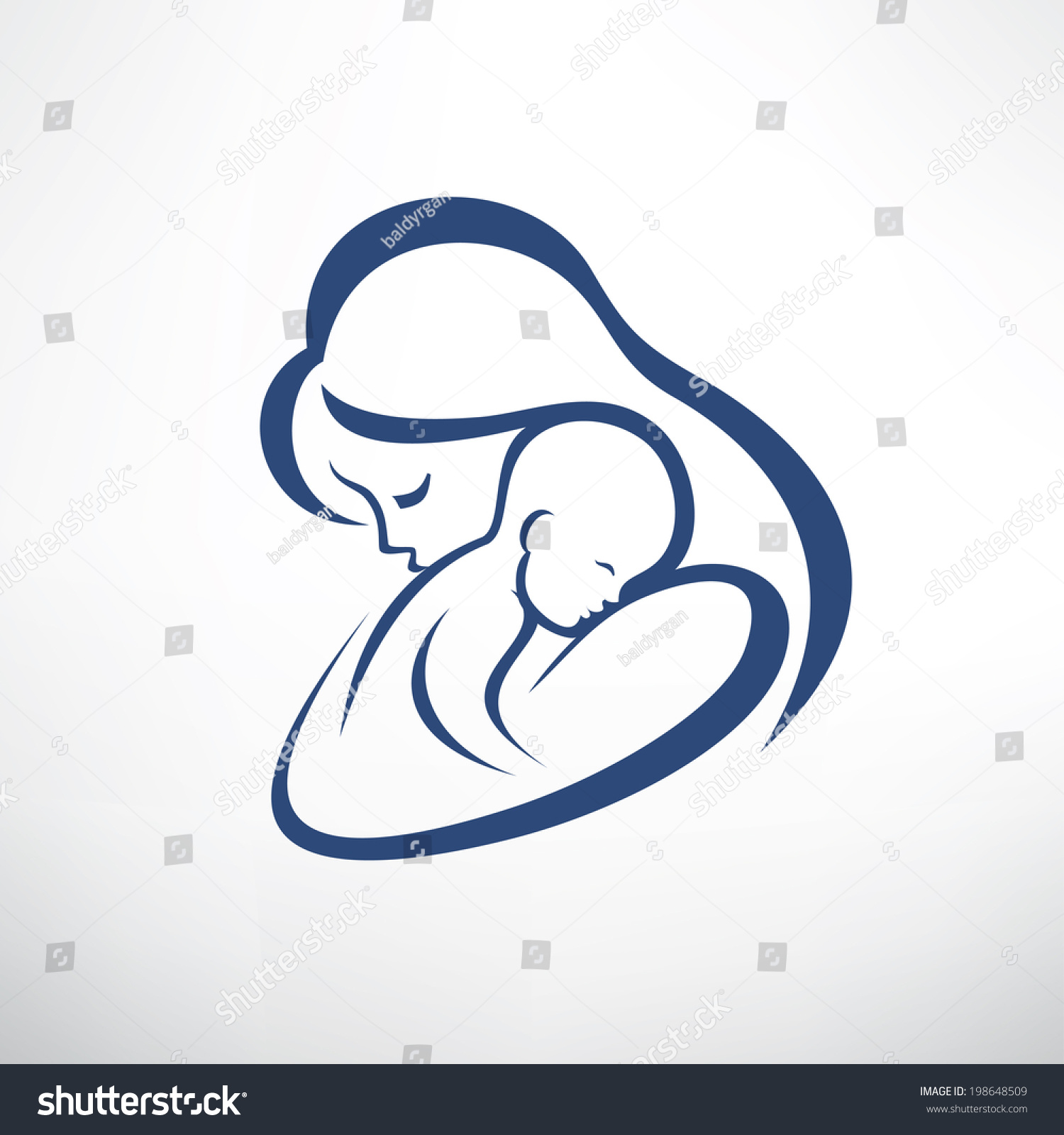 Mother Her Baby Silhouette Isolated Vector Stock Vector (royalty Free 