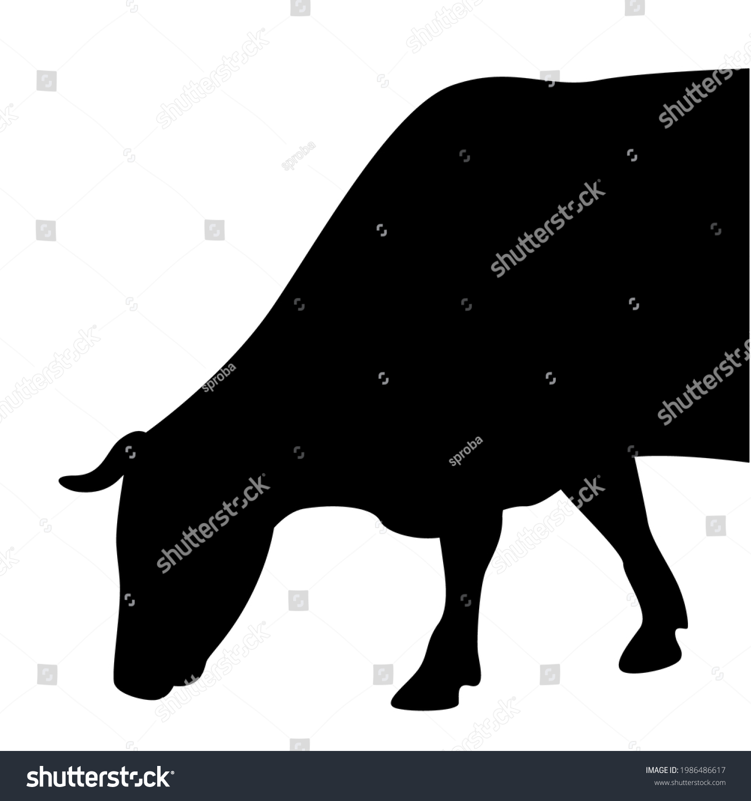 Cow Side View Vector Illustration Black Stock Vector (royalty Free 