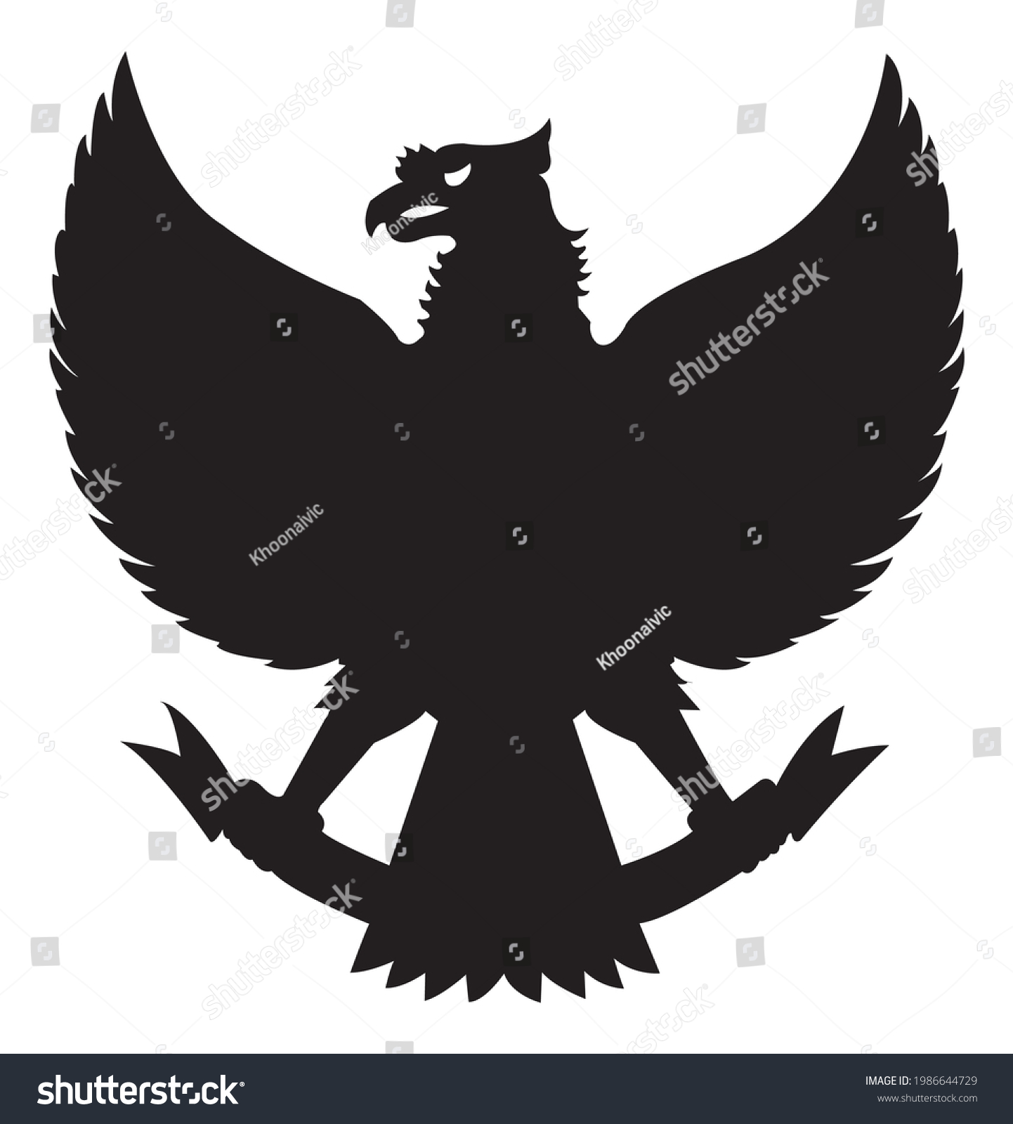 Vector Tracing Garuda Indonesian National Symbol Stock Vector (Royalty ...