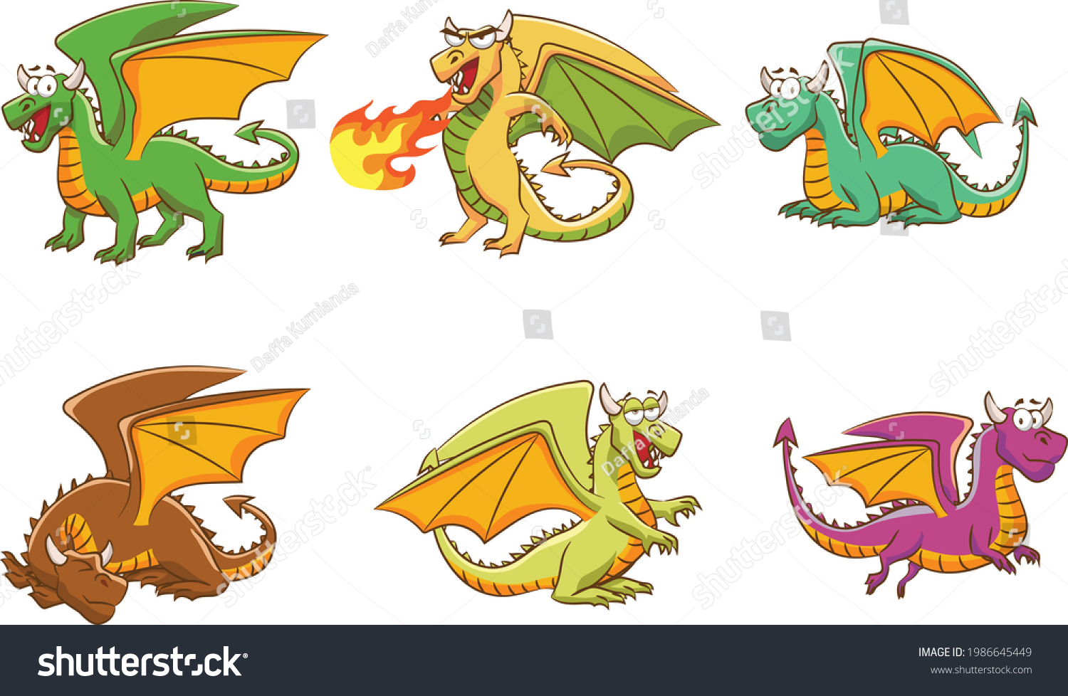 Dragon Vector Illustration White Background Stock Vector (Royalty Free ...