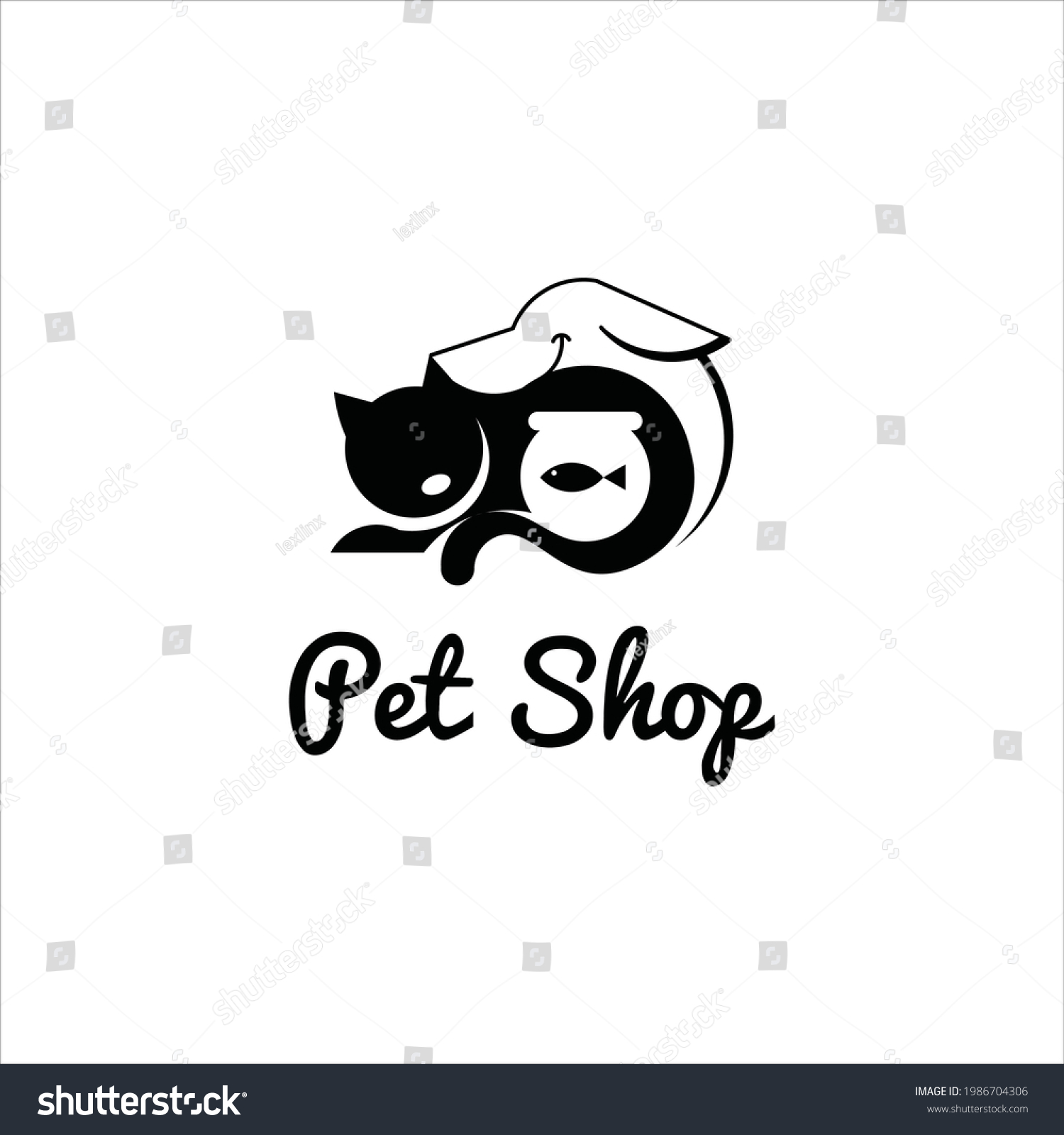 Veterinary Logo Pet Shop Vector Illustration Stock Vector (Royalty Free ...