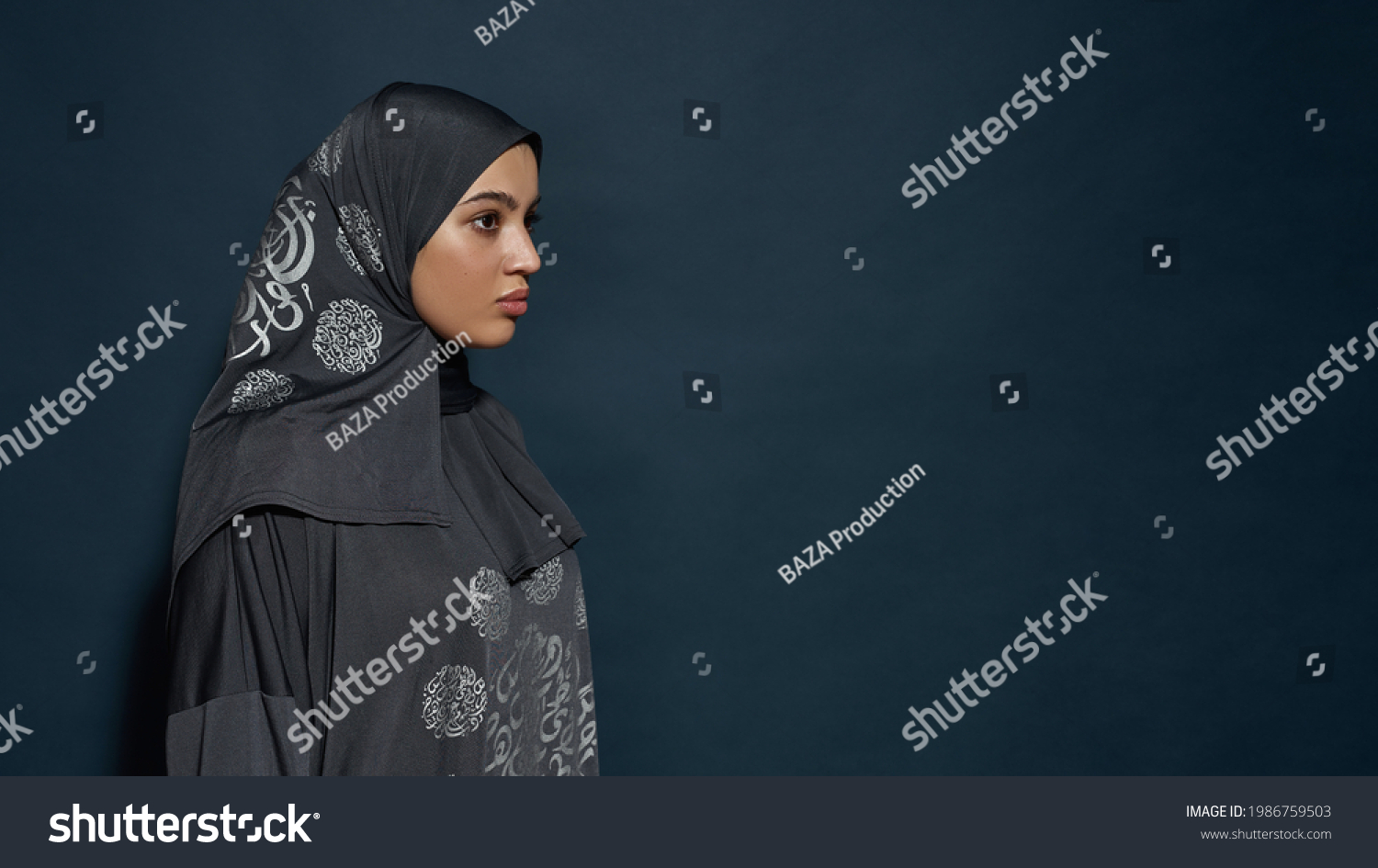 Profile Young Arabian Girl Hijab Looking Stock Photo 1986759503 ...