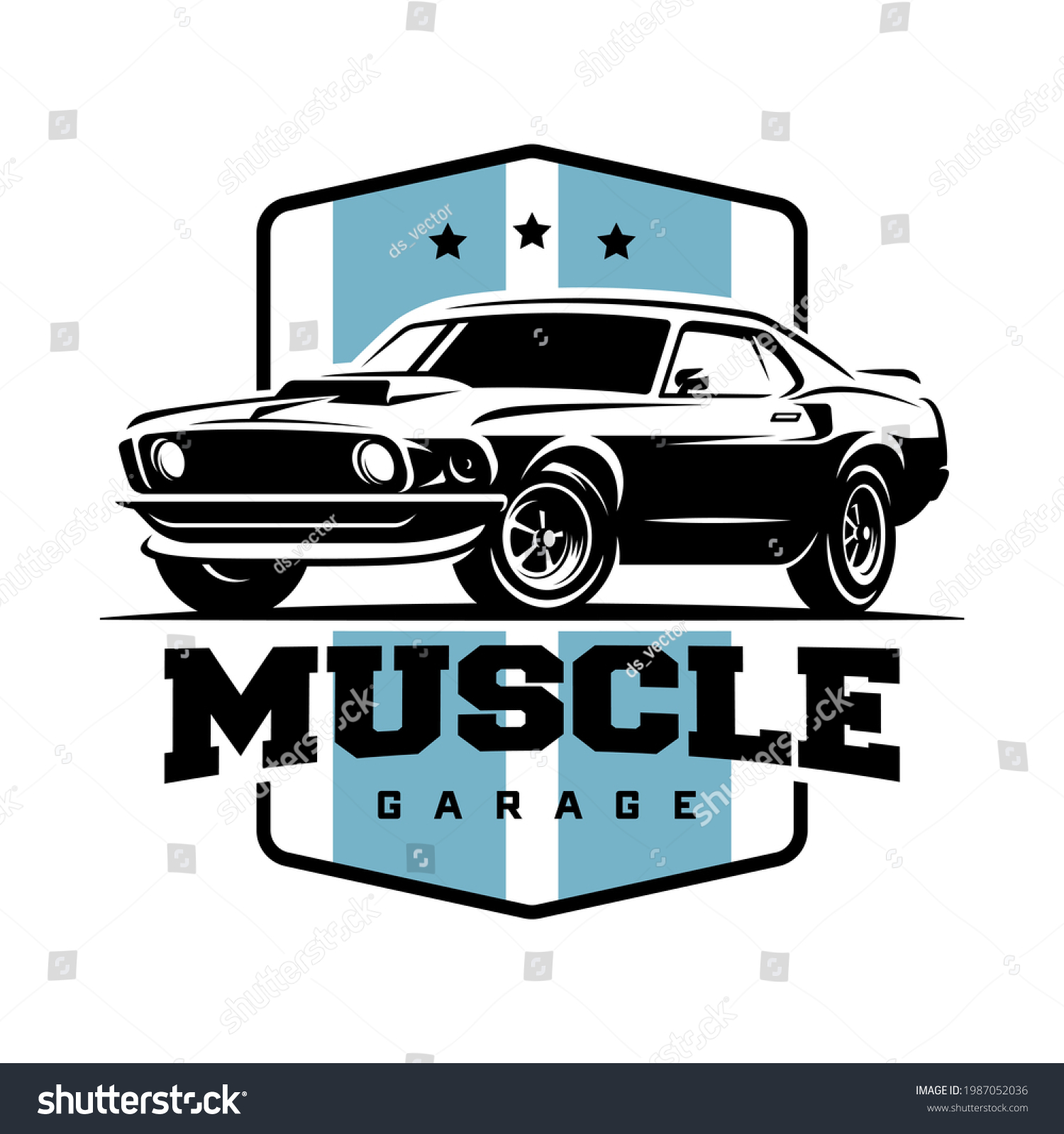 Muscle Car Retro Logo Banner Emblem Stock Vector (Royalty Free ...