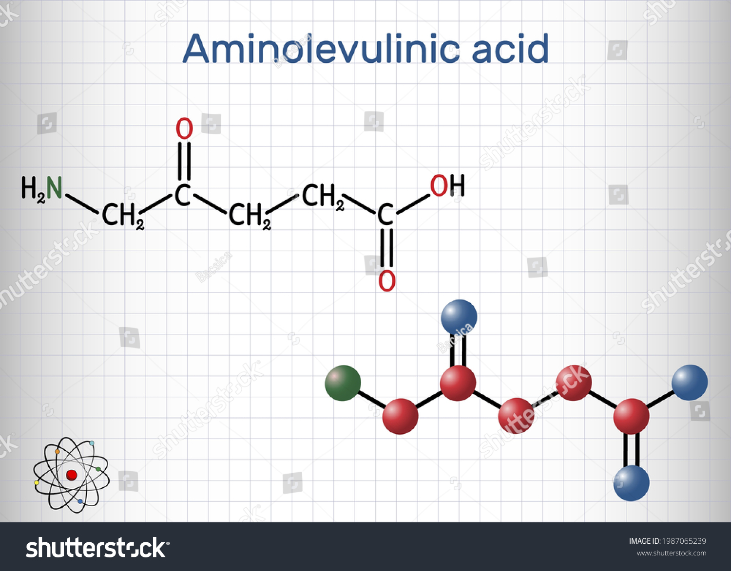 Aminolevulinic Acid Acid Dala 5ala Molecule Stock Vector (Royalty Free ...