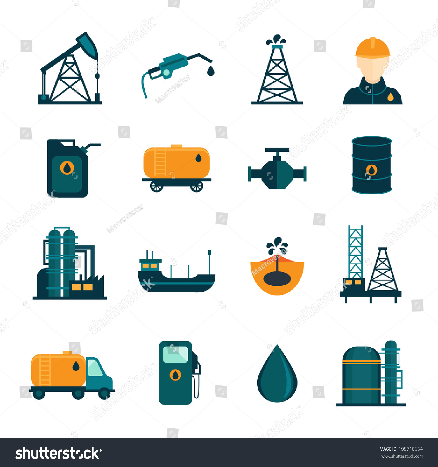 Oil Industry Drilling Refining Process Petroleum Stock Vector (Royalty ...