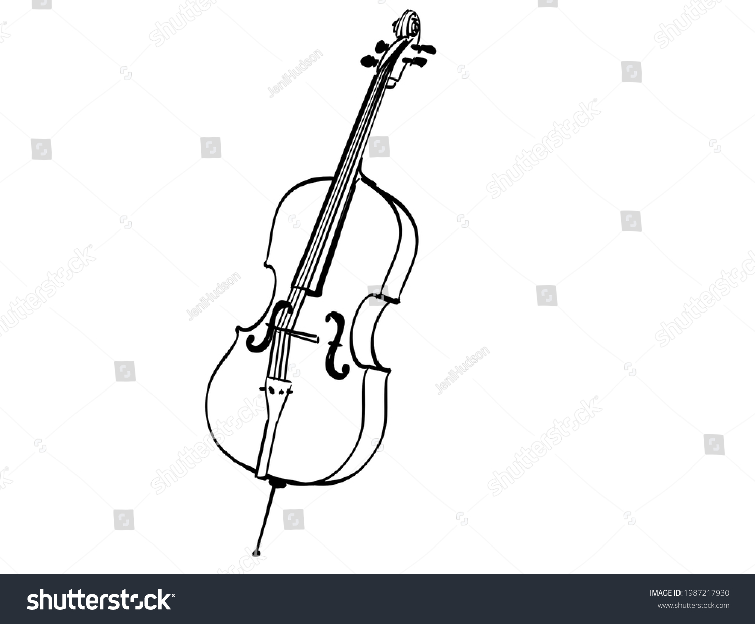 Cello Isolated Drawing Storyboard Illustration Stock Illustration ...