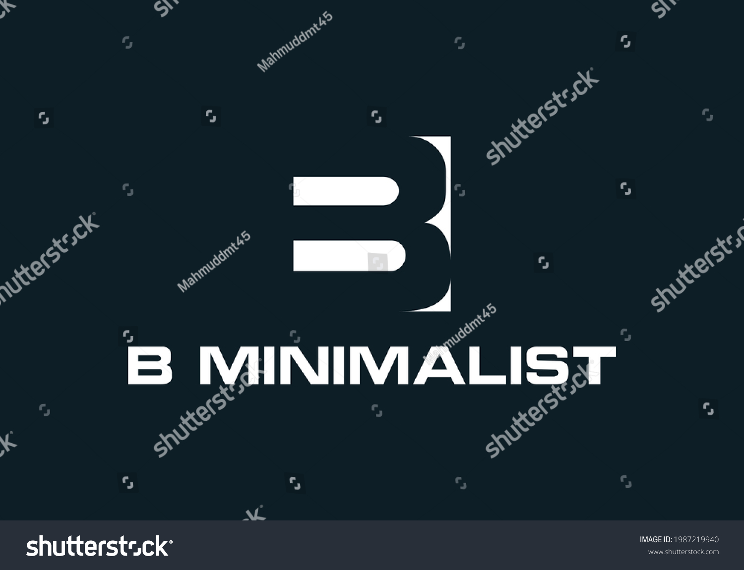 Minimalist Abstract Letter B Logo This Stock Vector (Royalty Free ...