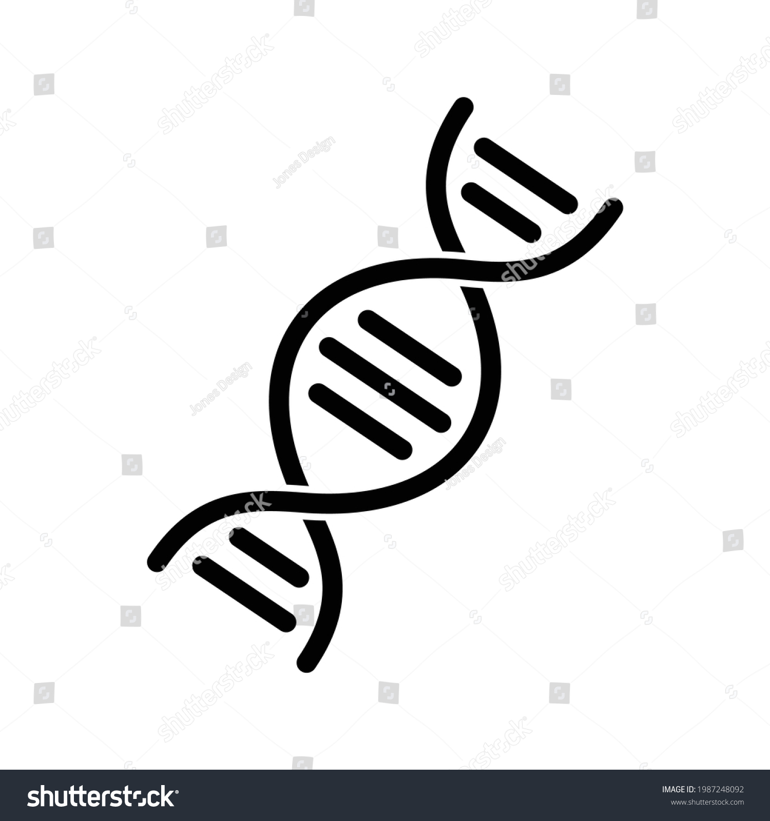 Illustration Dna Icon Outline Style Stock Vector (Royalty Free ...