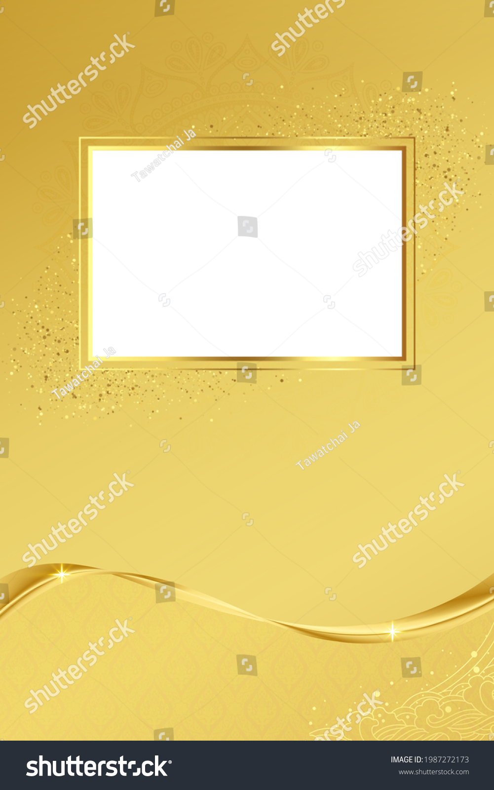 Background Gold Design Golden Frame Beautiful Stock Illustration ...