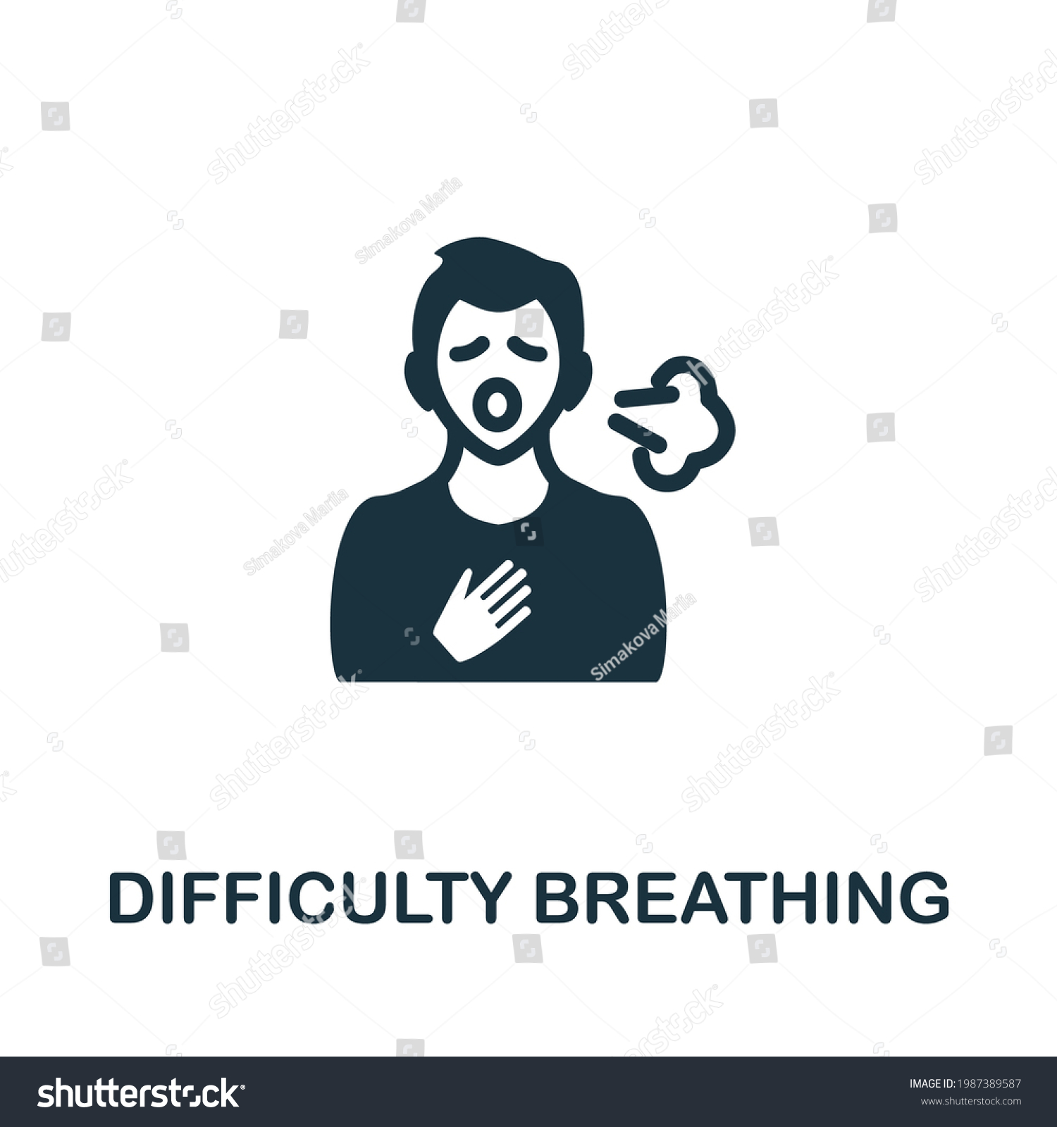 difficulty-breathing-icon-monochrome-simple-element-stock-vector