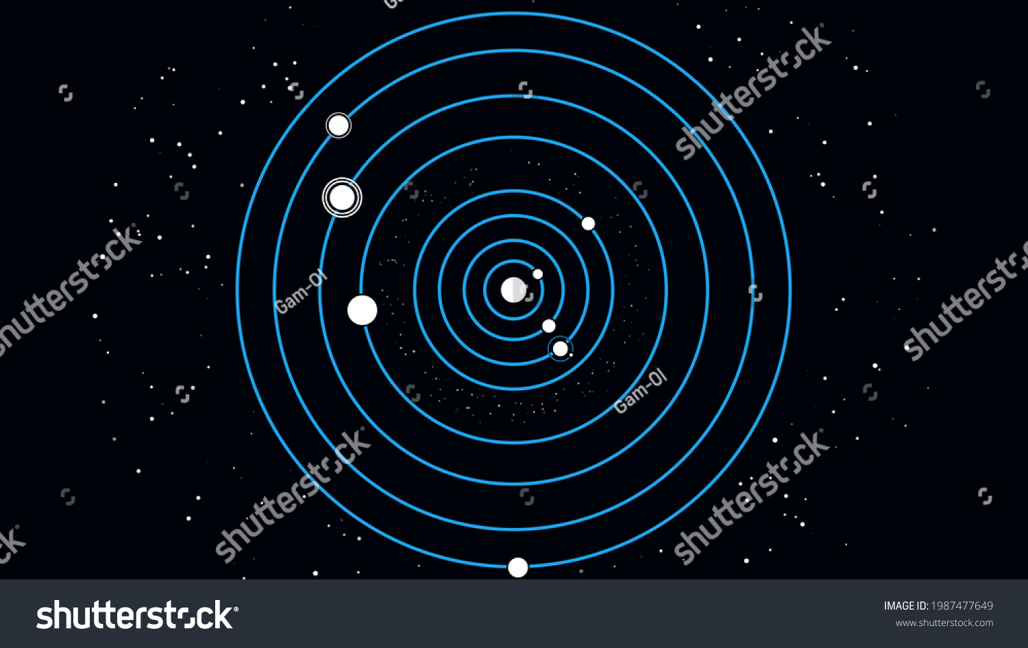 Solar System Planet Rotation Trajectories Solar Stock Illustration ...