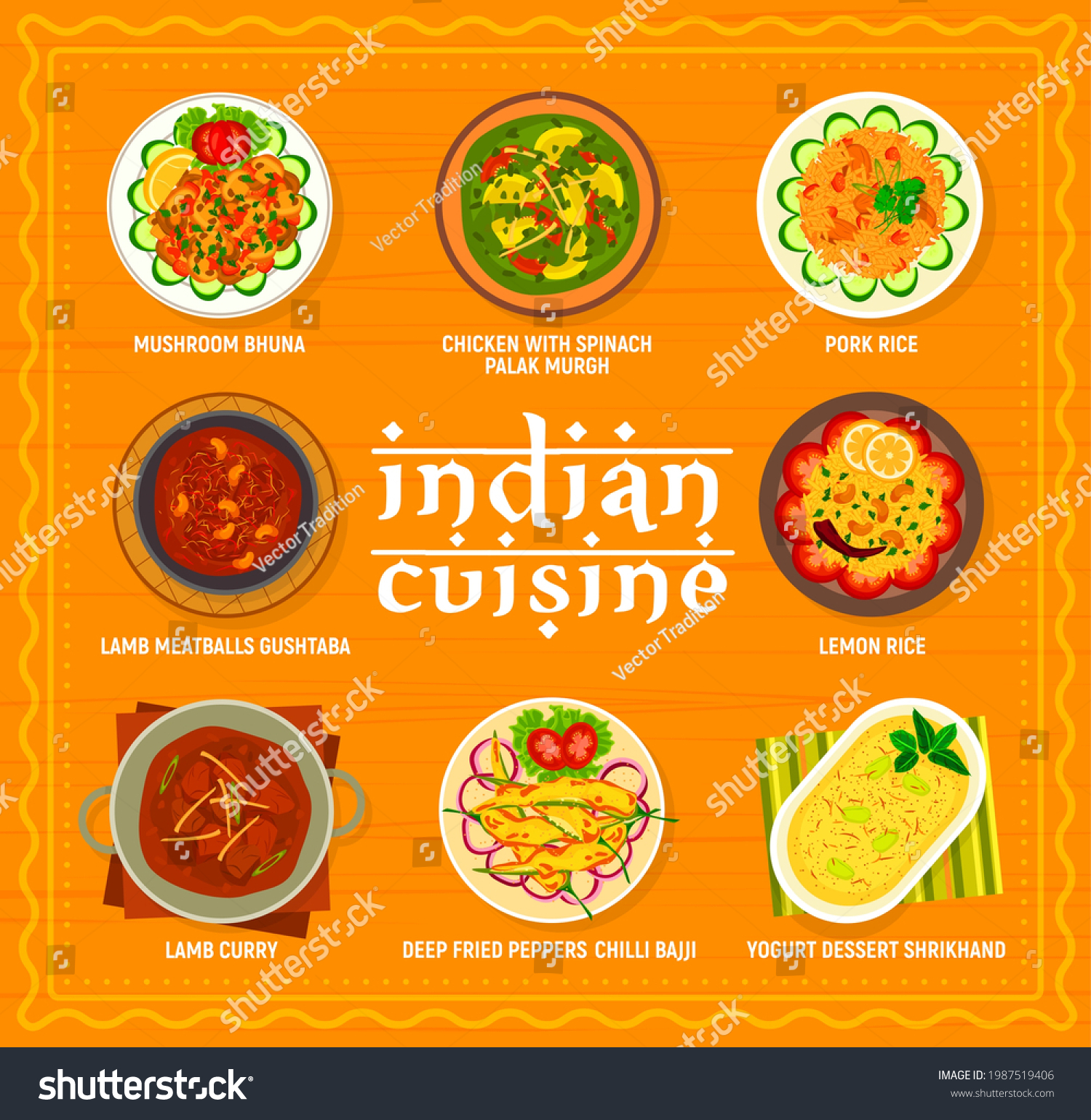 Indian Cuisine Menu Vector Template Yogurt Stock Vector (Royalty Free ...