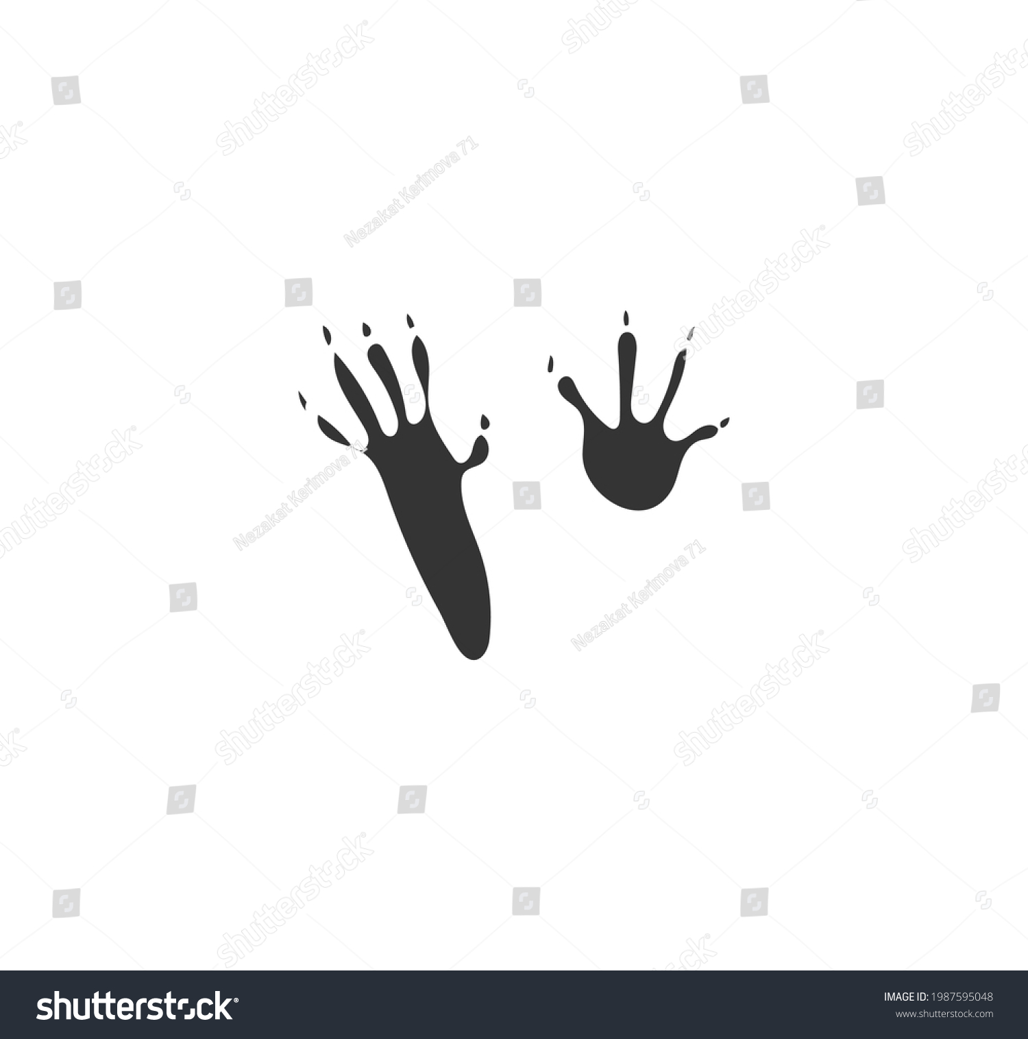 Mouse Footprint Black Silhouette Vector On Stock Vector (Royalty Free ...