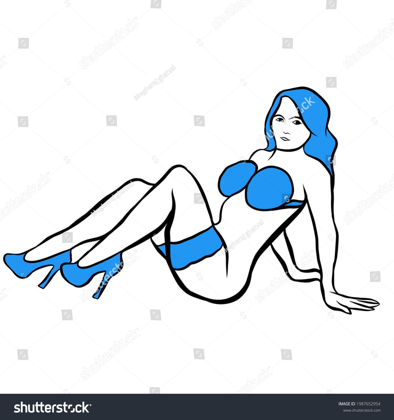 Sexy Girl Vector Illustrations Art Stock Vector Royalty Free