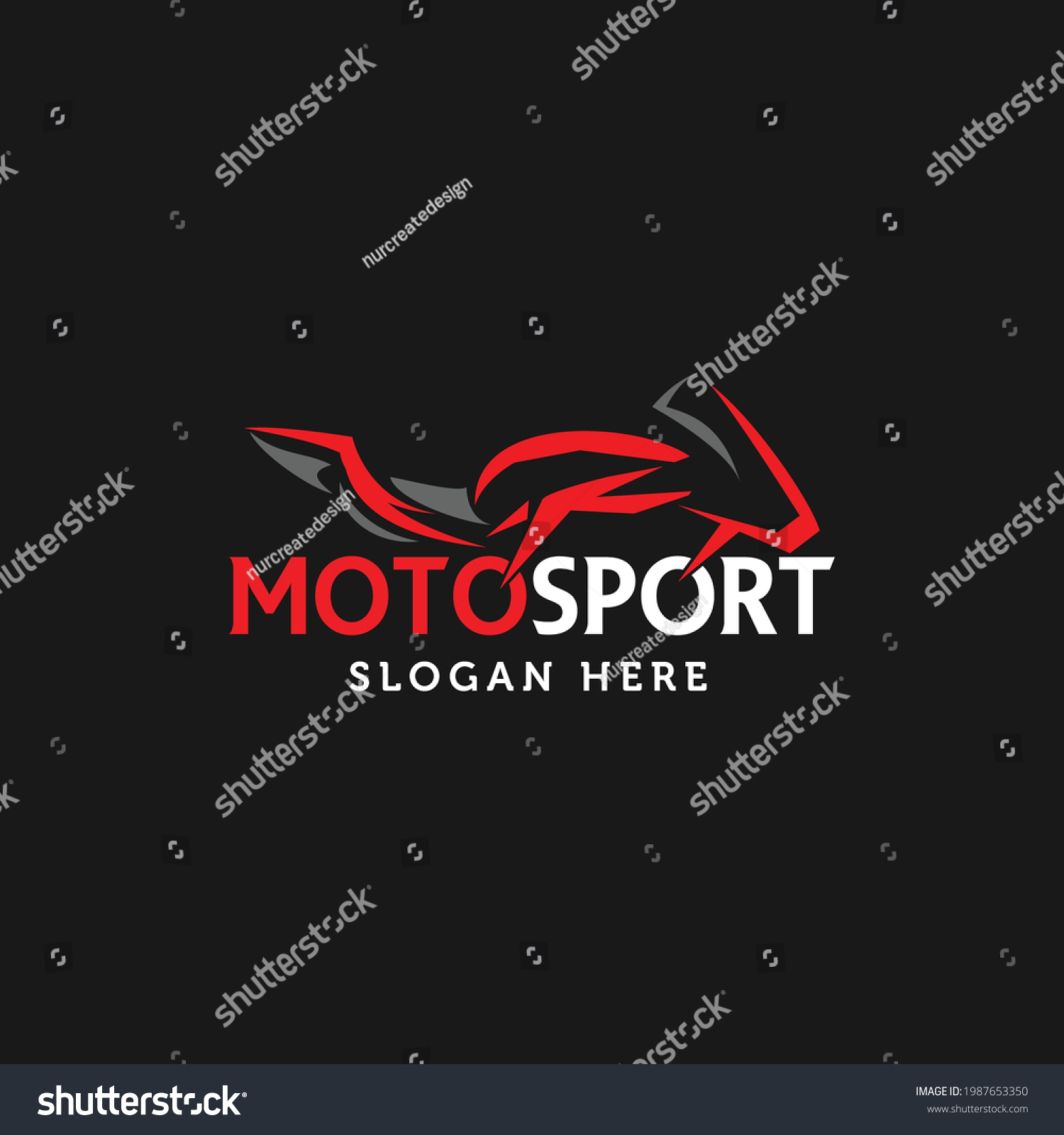 Sport Bike Logo Design Template Dark Stock Vector (Royalty Free ...