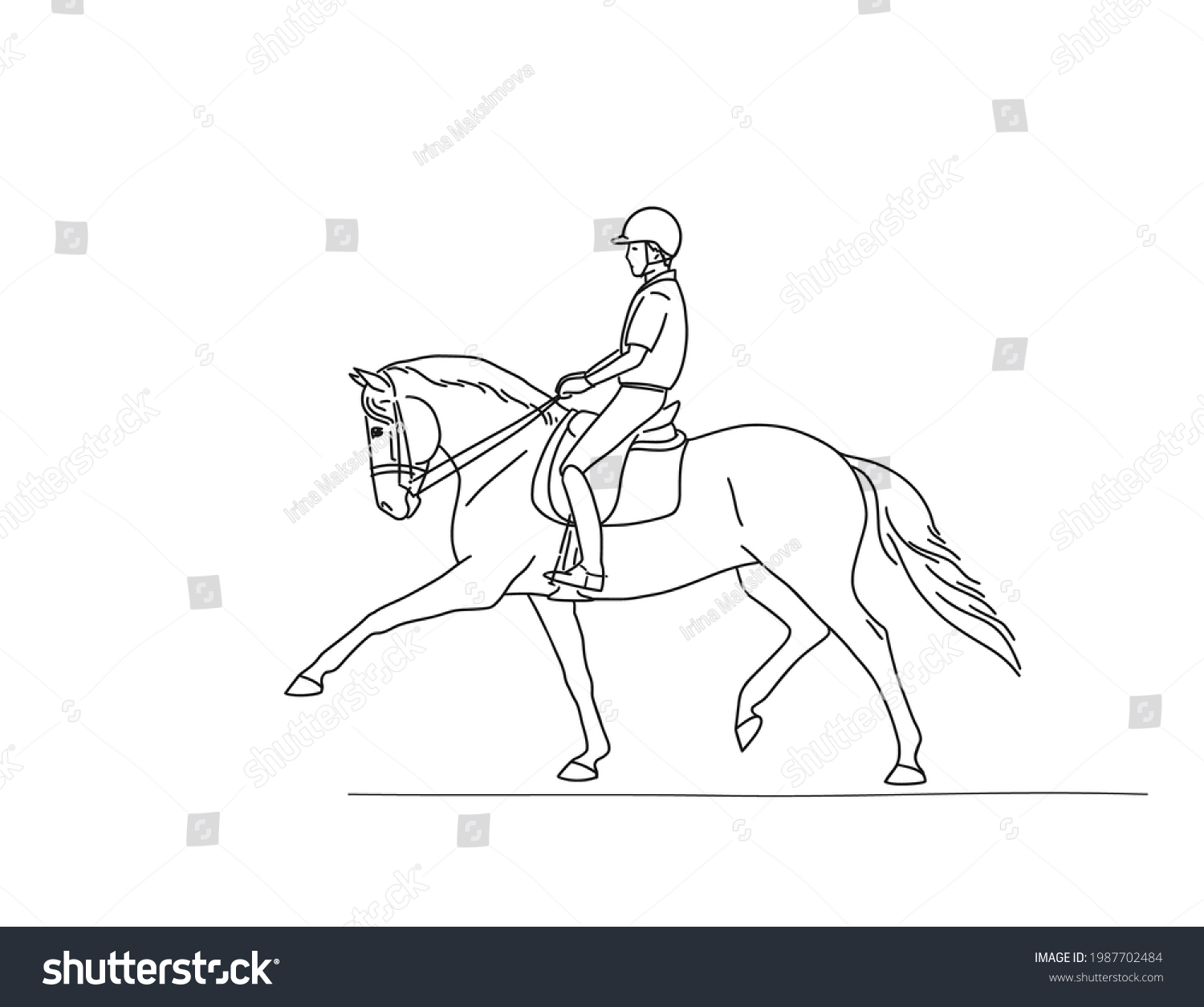 Spanish Horse Rider Outline Illustration Stock Vector (Royalty Free ...