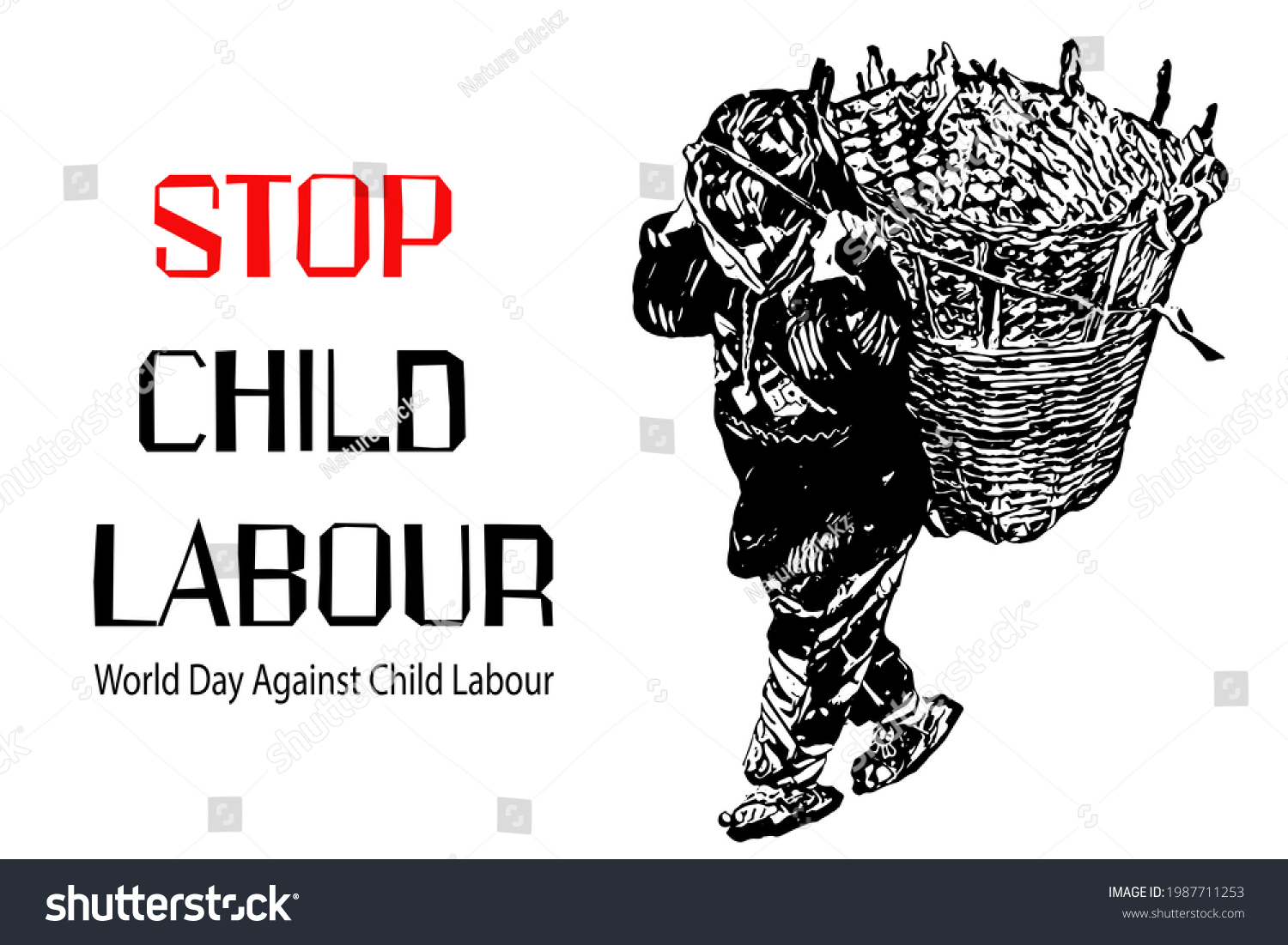 World Day Against Child Labor Anti Stock Illustration 1987711253 ...