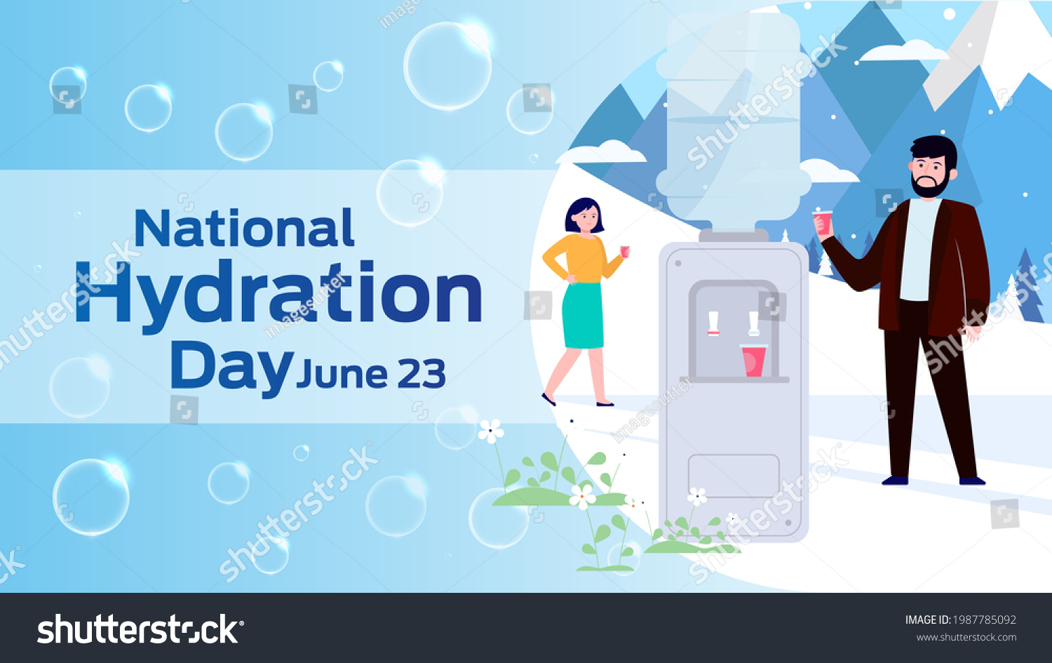 National Hydration Day On June 23 Stock Vector (Royalty Free