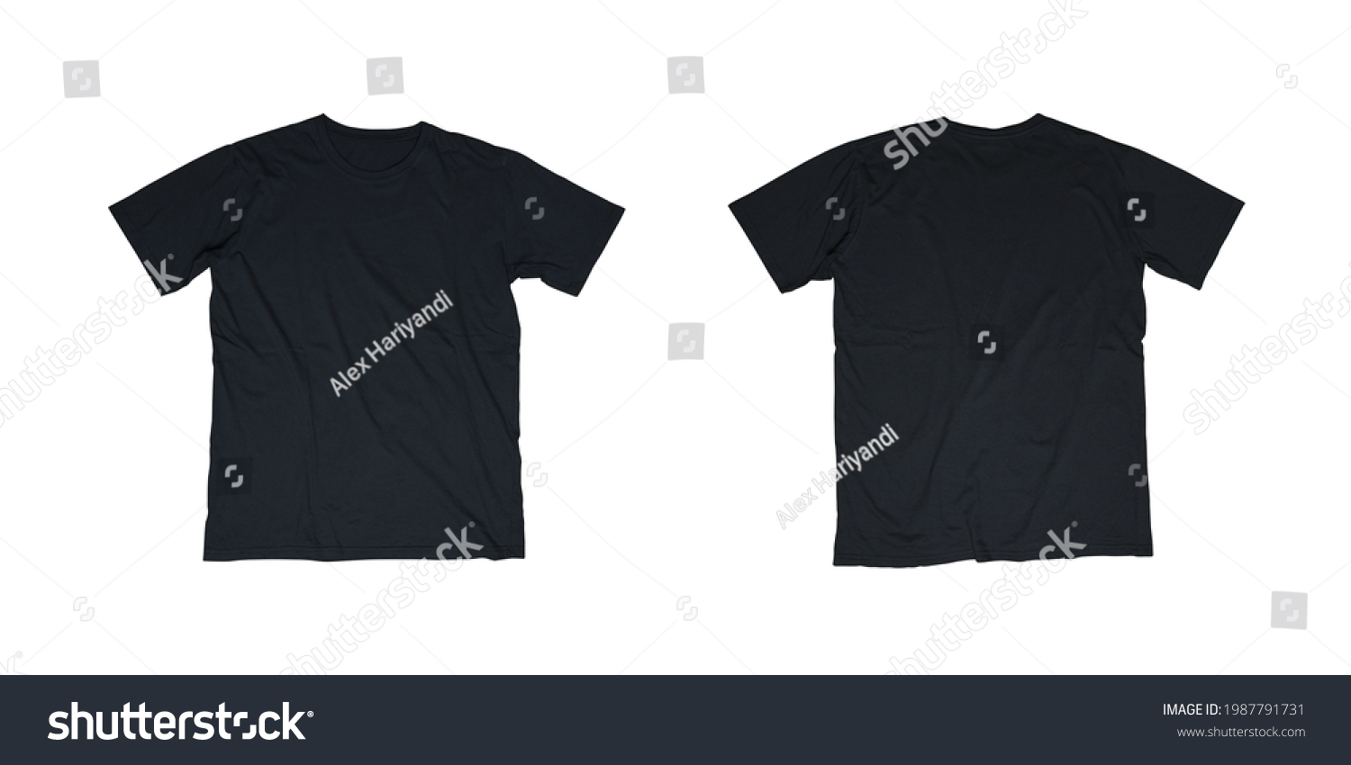 Plain Black Tshirt Template Two Sides Stock Photo 1987791731 | Shutterstock