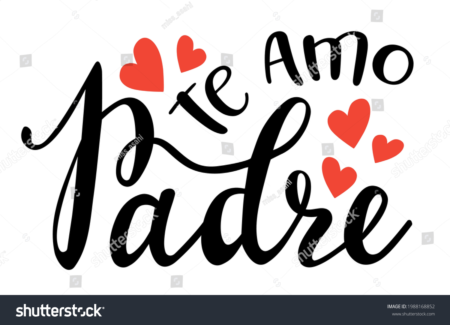 love-you-dad-spanish-handwritten-lettering-stock-vector-royalty-free