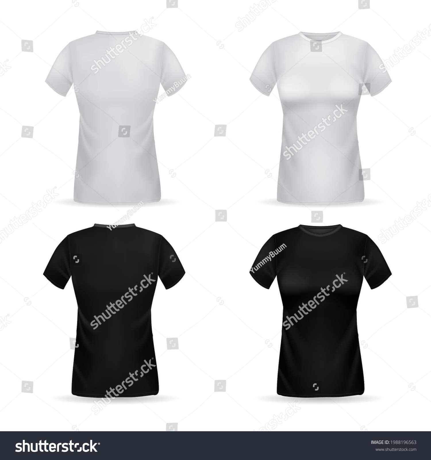 Tshirt Realistic Female Top Garment 3d Stock Vector (Royalty Free ...