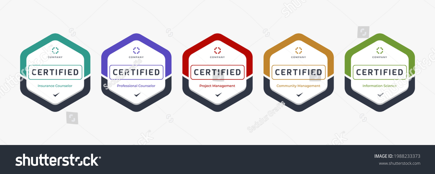 Set Company Training Badge Certificates Determine Stock Vector (Royalty ...