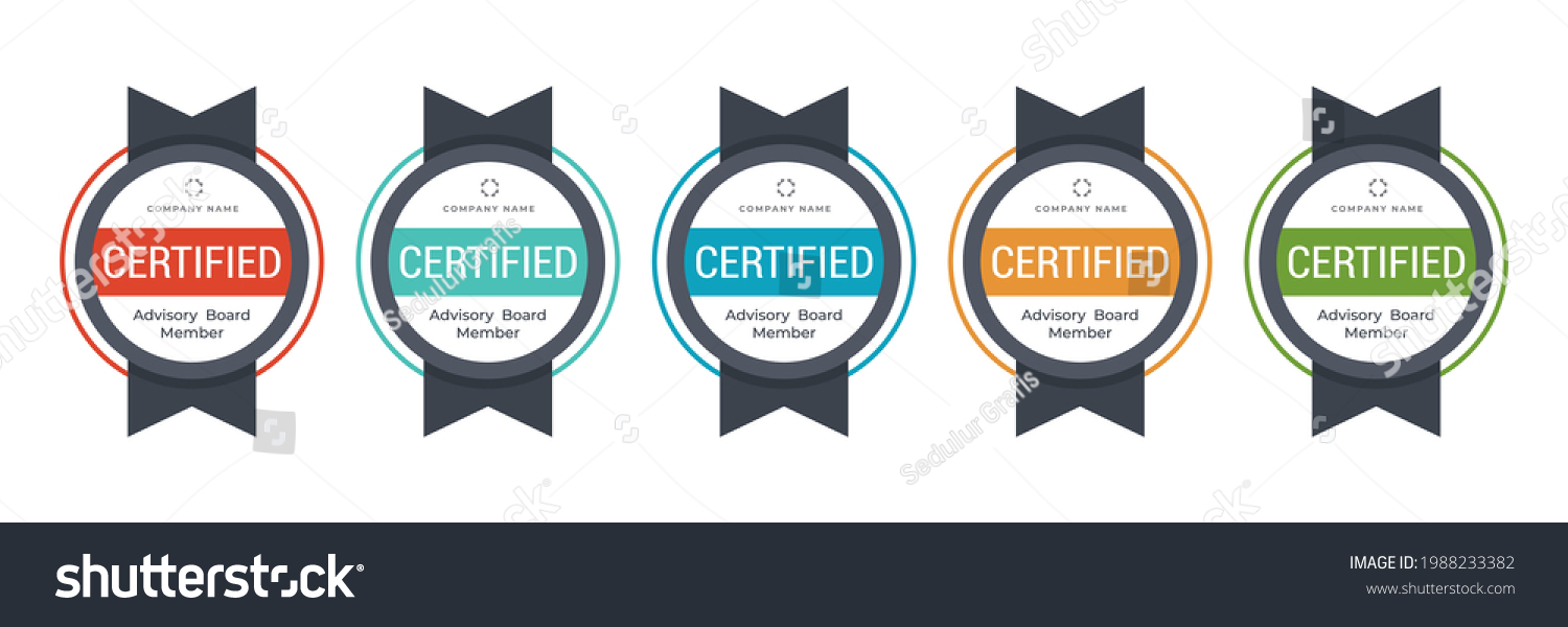 Certified Badge Logo Design Professional Certification Stock Vector ...