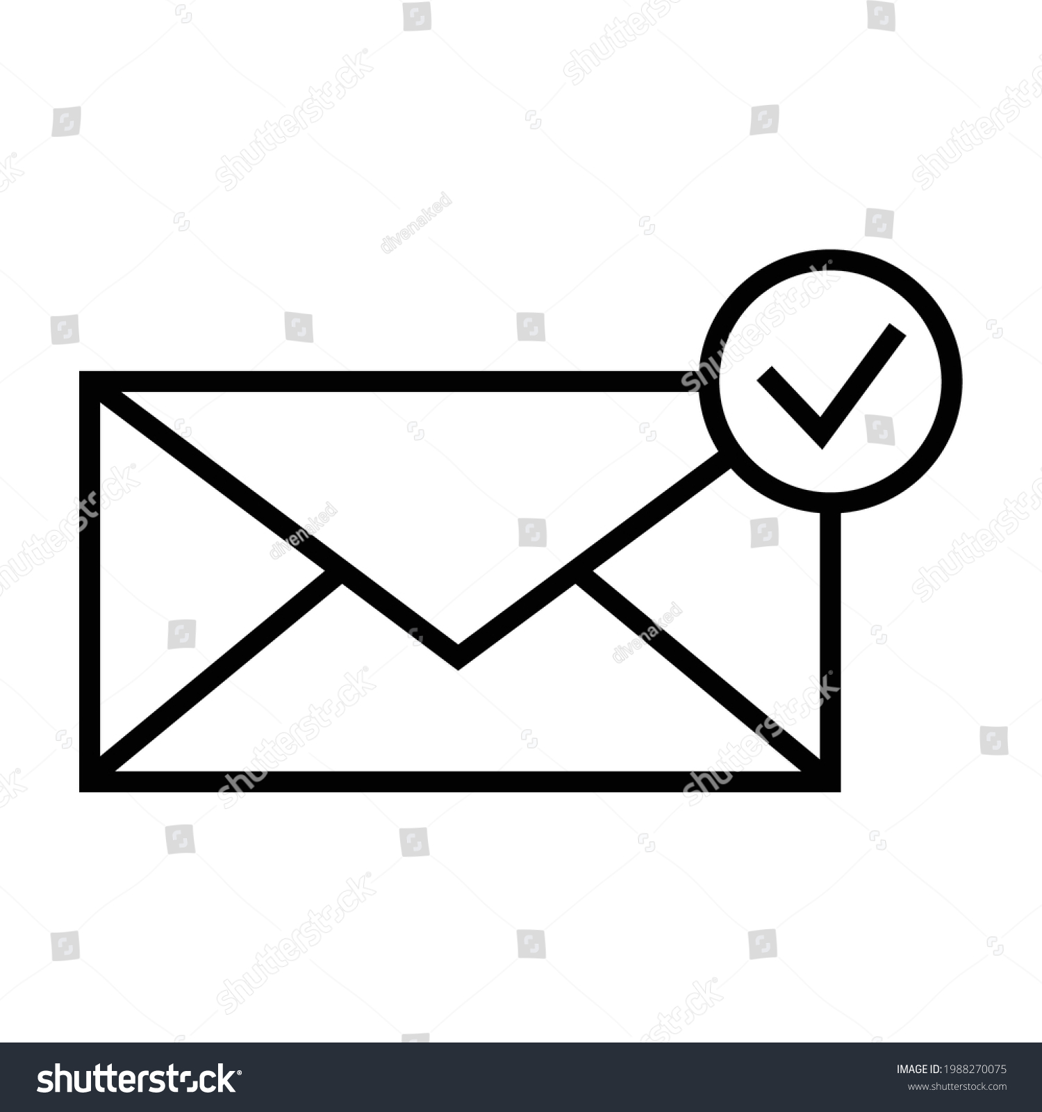 Envelope Lineart Icon Vector Template Stock Vector (Royalty Free ...