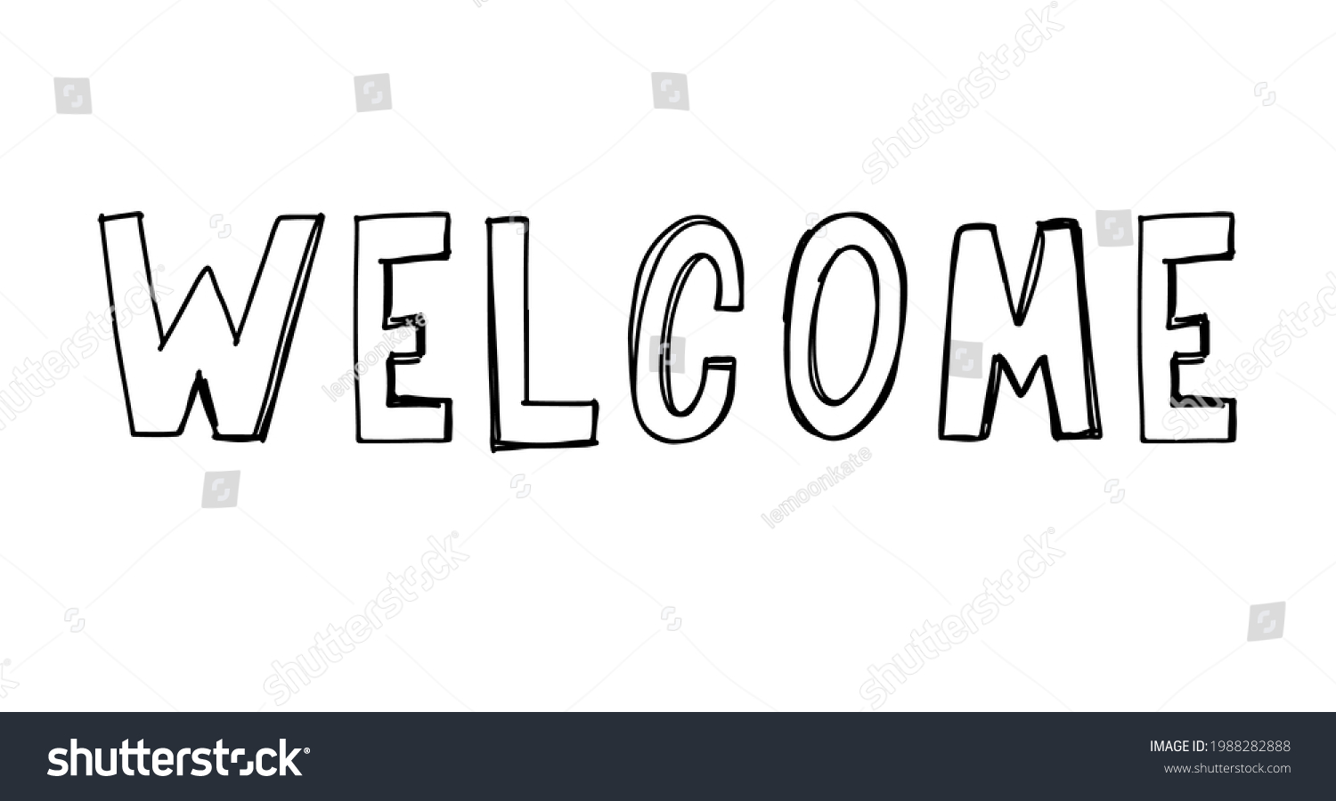 Welcome Hand Lettering Vector Text Phrase Stock Vector (Royalty Free ...