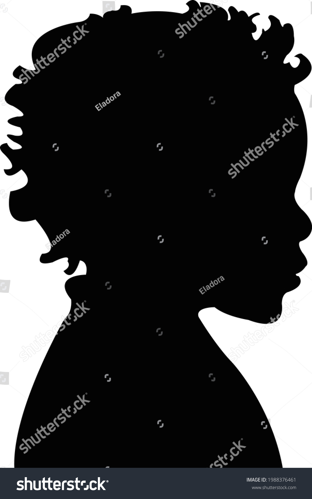 Baby Head Silhouette Vector Stock Vector (Royalty Free) 1988376461 ...