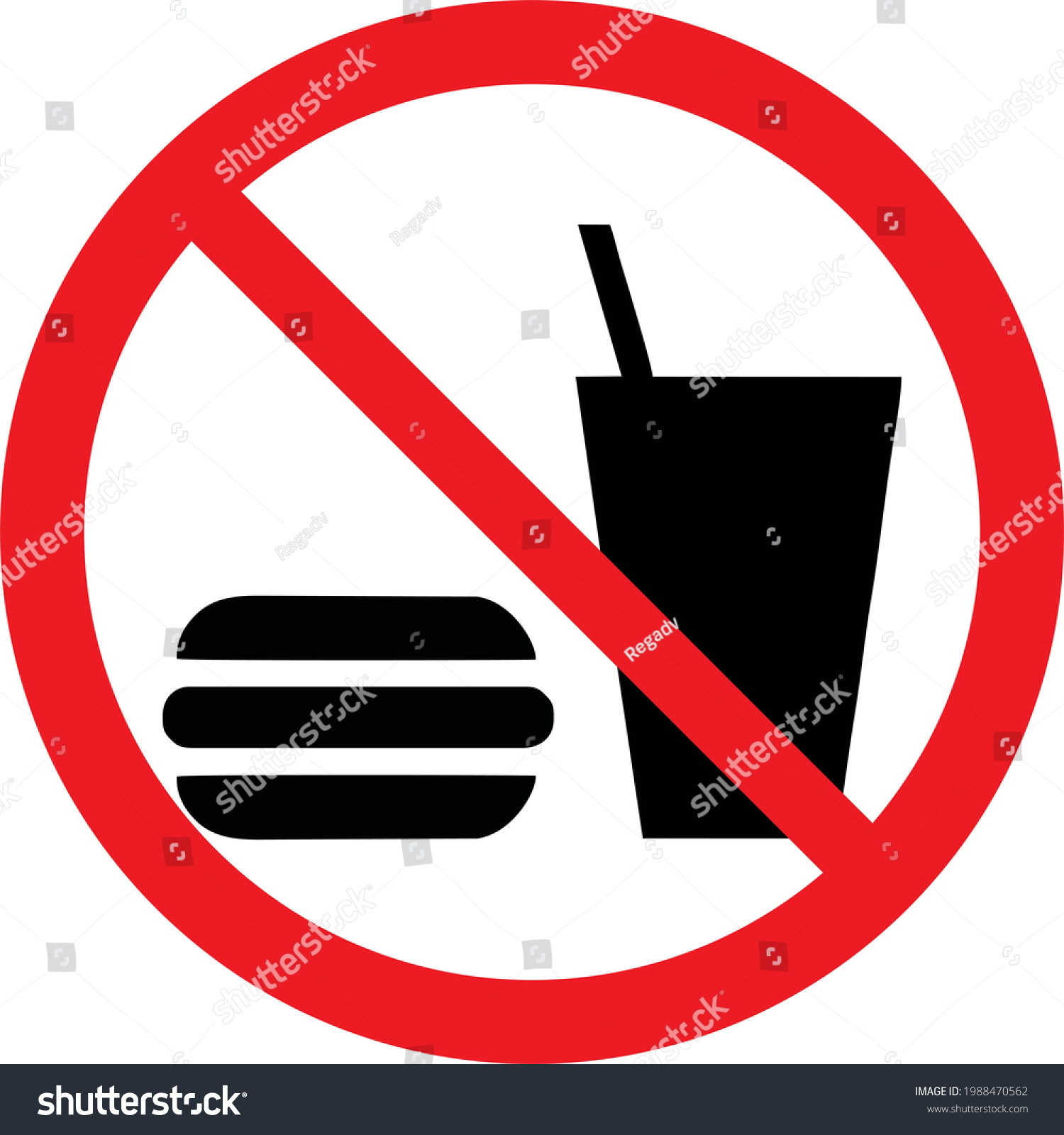 No Carrying Signs Food Drink Vector Stock Vector (Royalty Free ...
