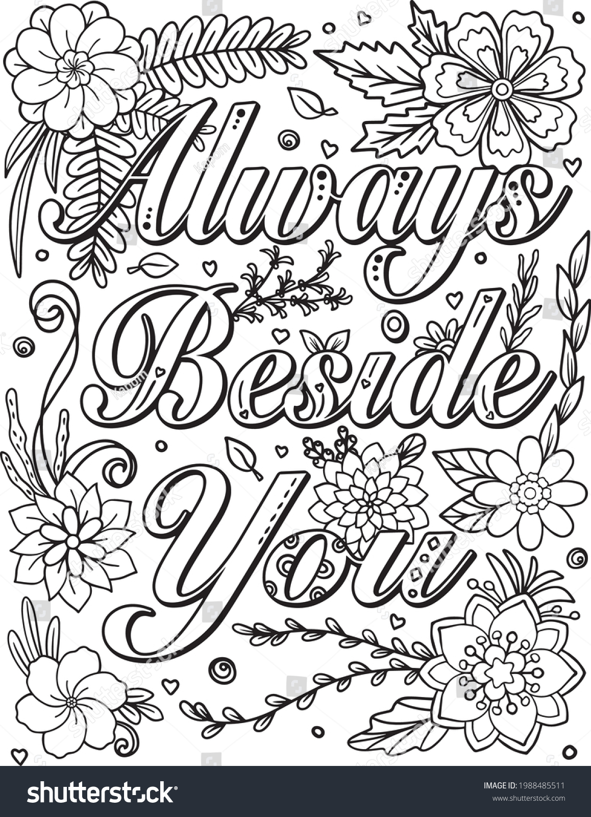 Handdrawn Inspiration Word Always Beside You Stock Vector (Royalty Free ...