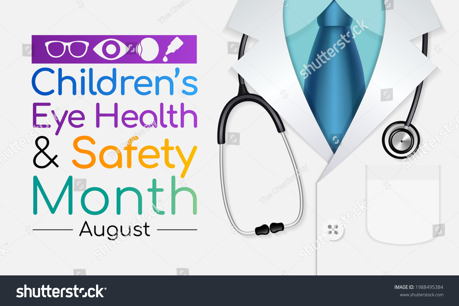 childrens-eye-health-safety-month-observed-stock-vector-royalty-free