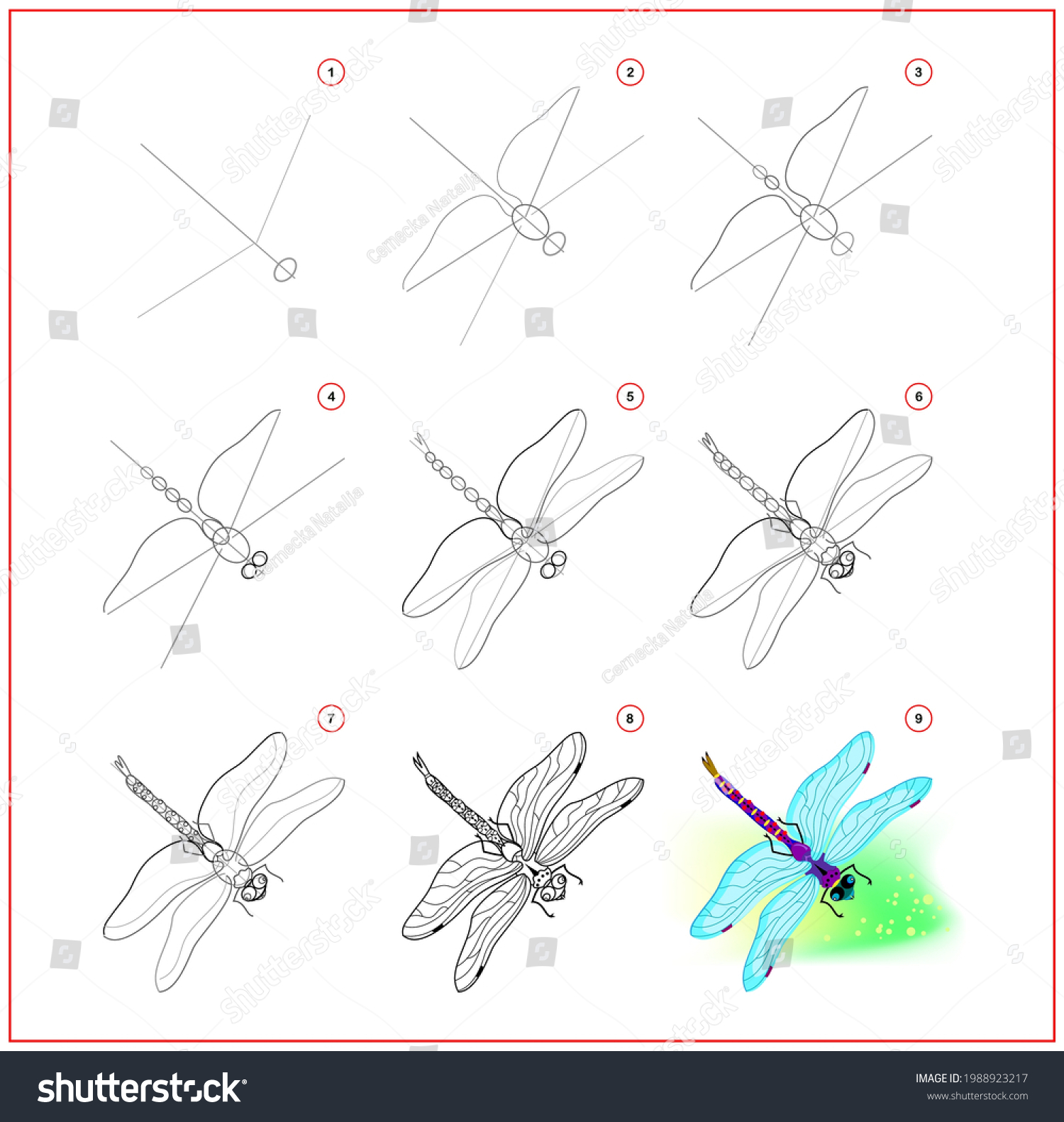 Как рисовать стрекозу для детей