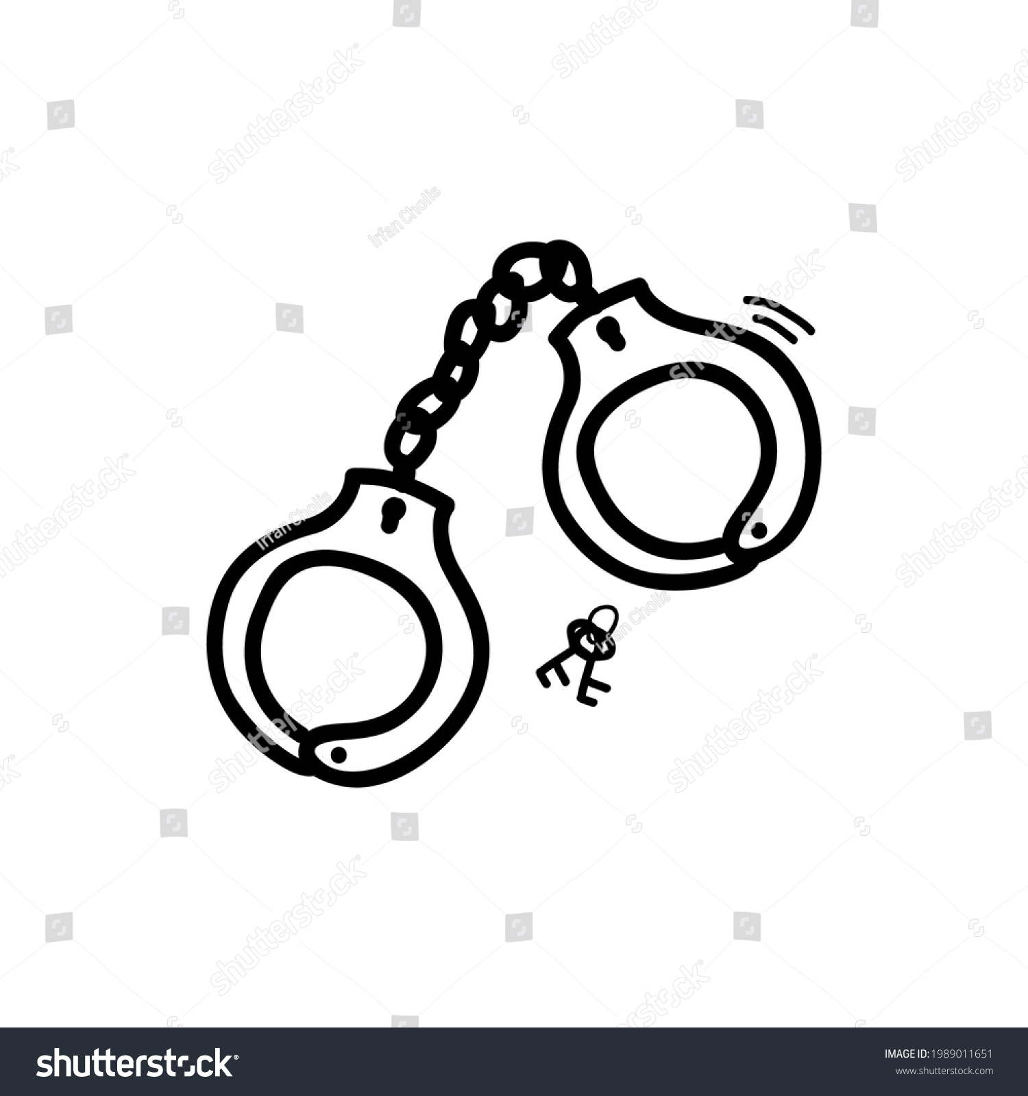 Police Handcuffs Hand Drawn Outline Doodle Stock Vector (Royalty Free ...