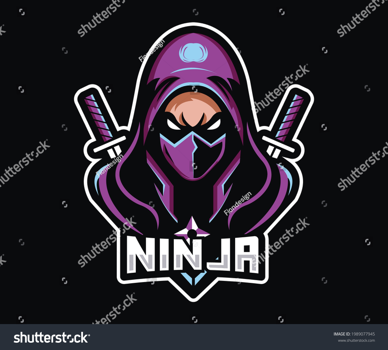 Ninja Gaming Logo Vector Illustration Graphic Stock Vector (Royalty ...