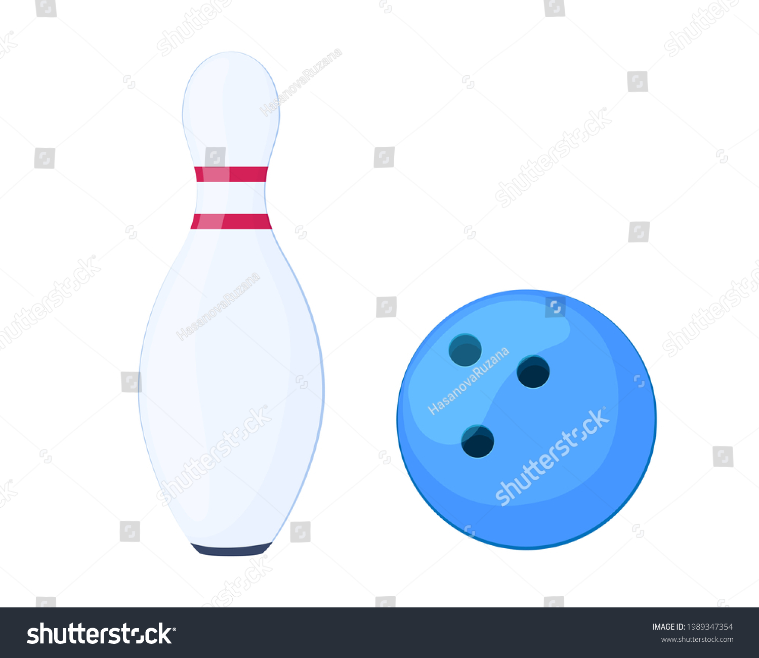 Bowling Ball Skittle Vector Illustration Cartoon Stock Vector (Royalty ...