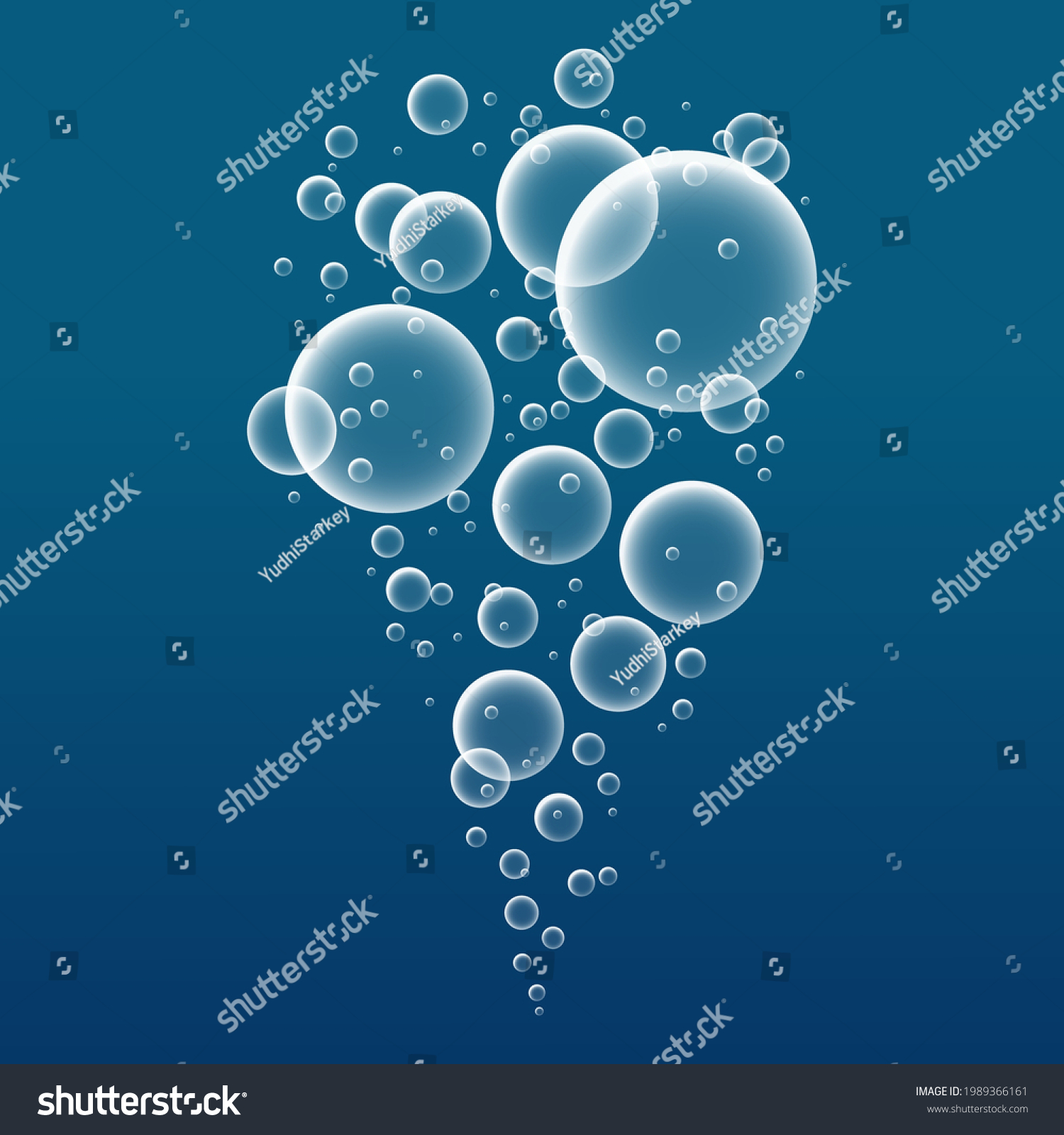 Realistic Illustration Set Flying Water Bubbles Stock Vector (Royalty ...