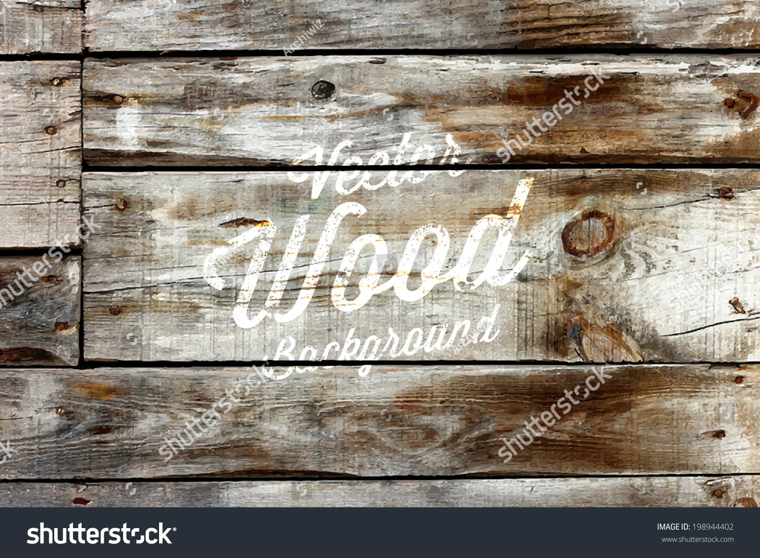 Old Wood Vector Background Sign Stock Vector (Royalty Free) 198944402 ...