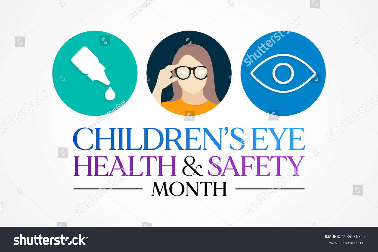 Childrens Eye Health Safety Month Observed Stock Vector (Royalty Free ...