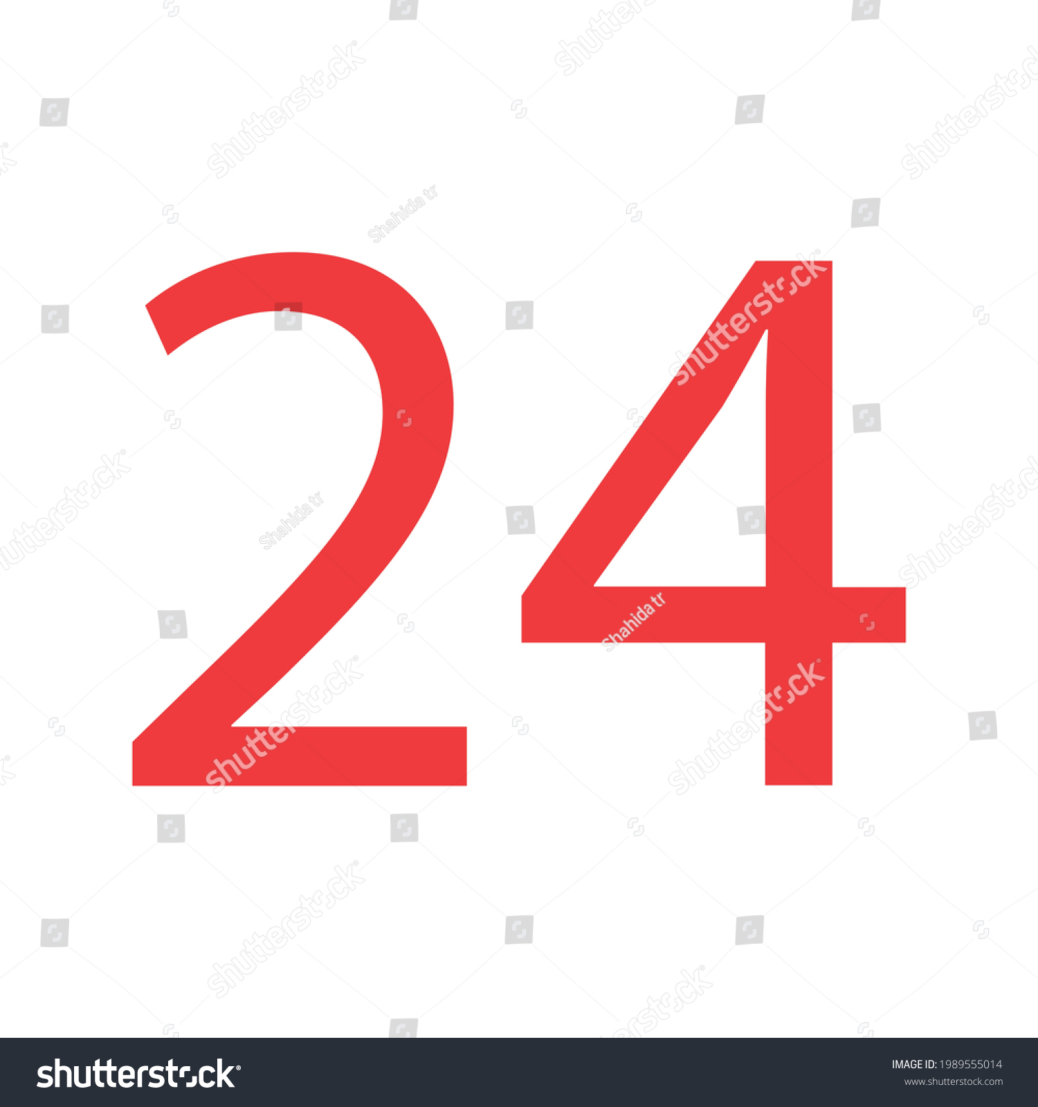 24 Number Simple Clip Art Vector Stock Vector Royalty Free 1989555014