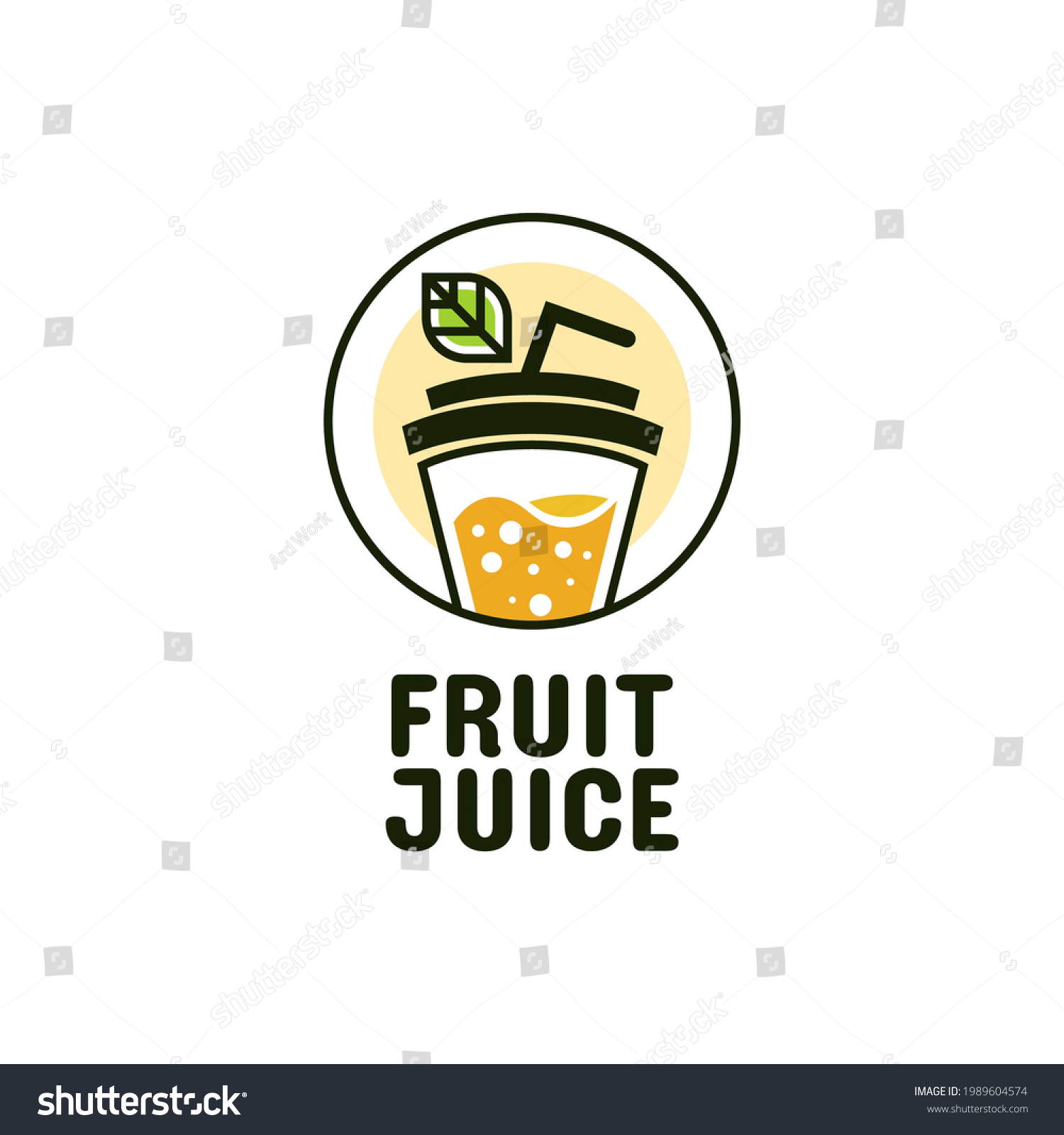 Juice Cup Drink Orange Lemon Fruit Stock Vector (Royalty Free ...