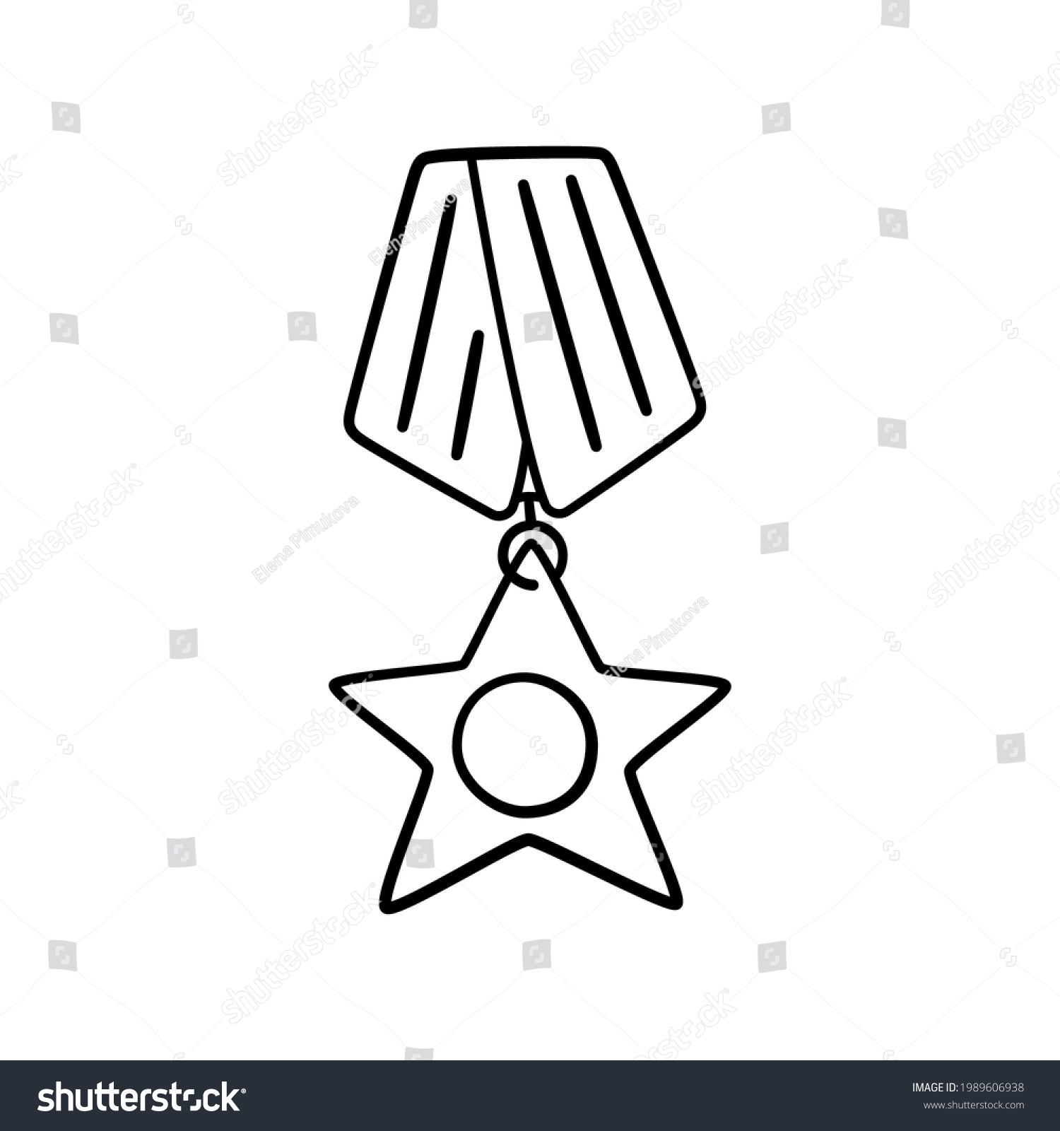 Hand Drawn Military Medal Star Children Stock Vector (Royalty Free ...