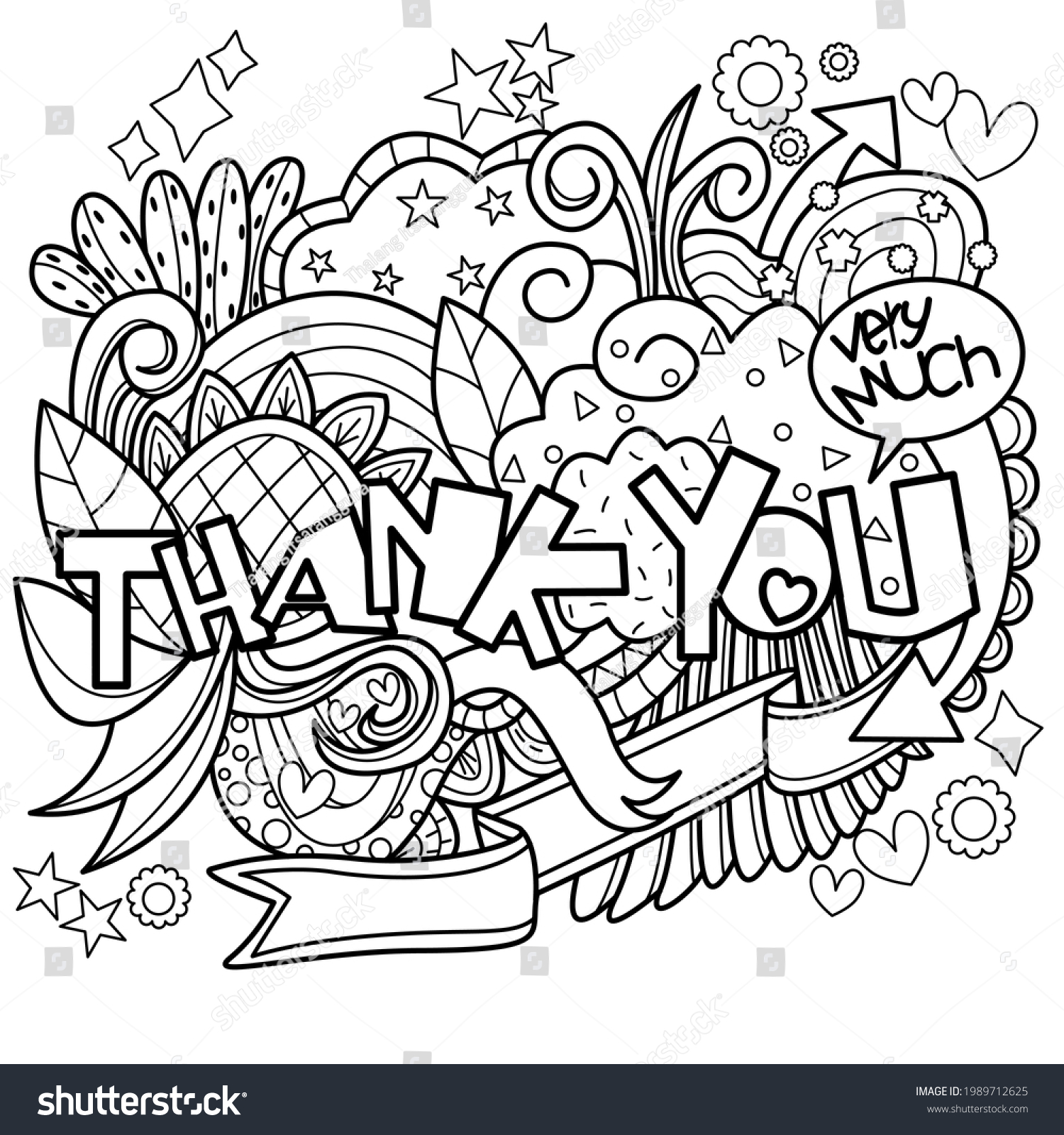 Thank You Card Handwritten Inscription Vector Stock Vector (Royalty ...