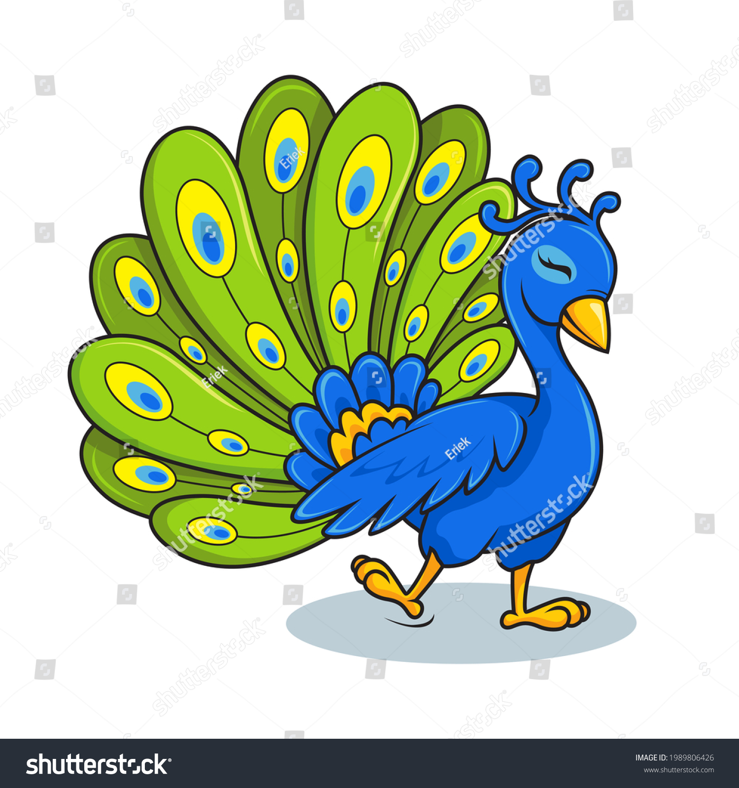 Peacock Cartoon Phoenix Cute Bird Stock Vector (royalty Free 