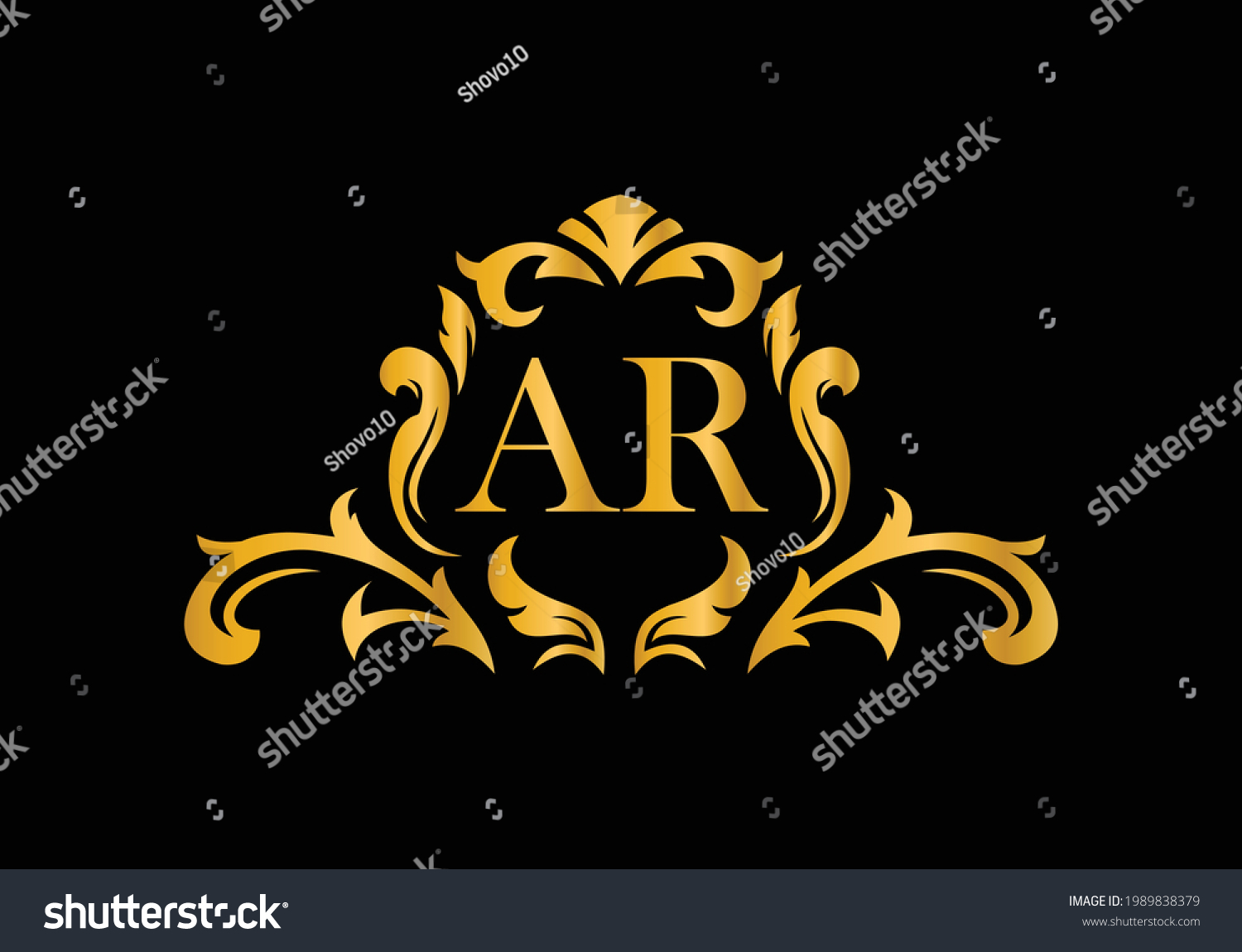 Luxury Alphabet Letters Ar Golden Floral Stock Vector (Royalty Free ...