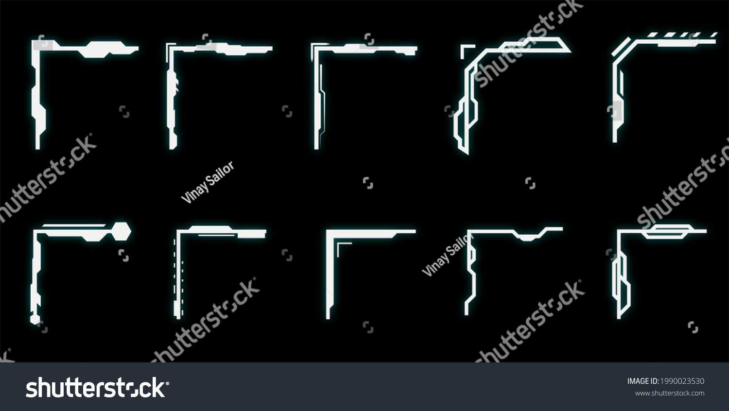 Hud Frames Set Scifi User Interface Stock Illustration 1990023530 ...