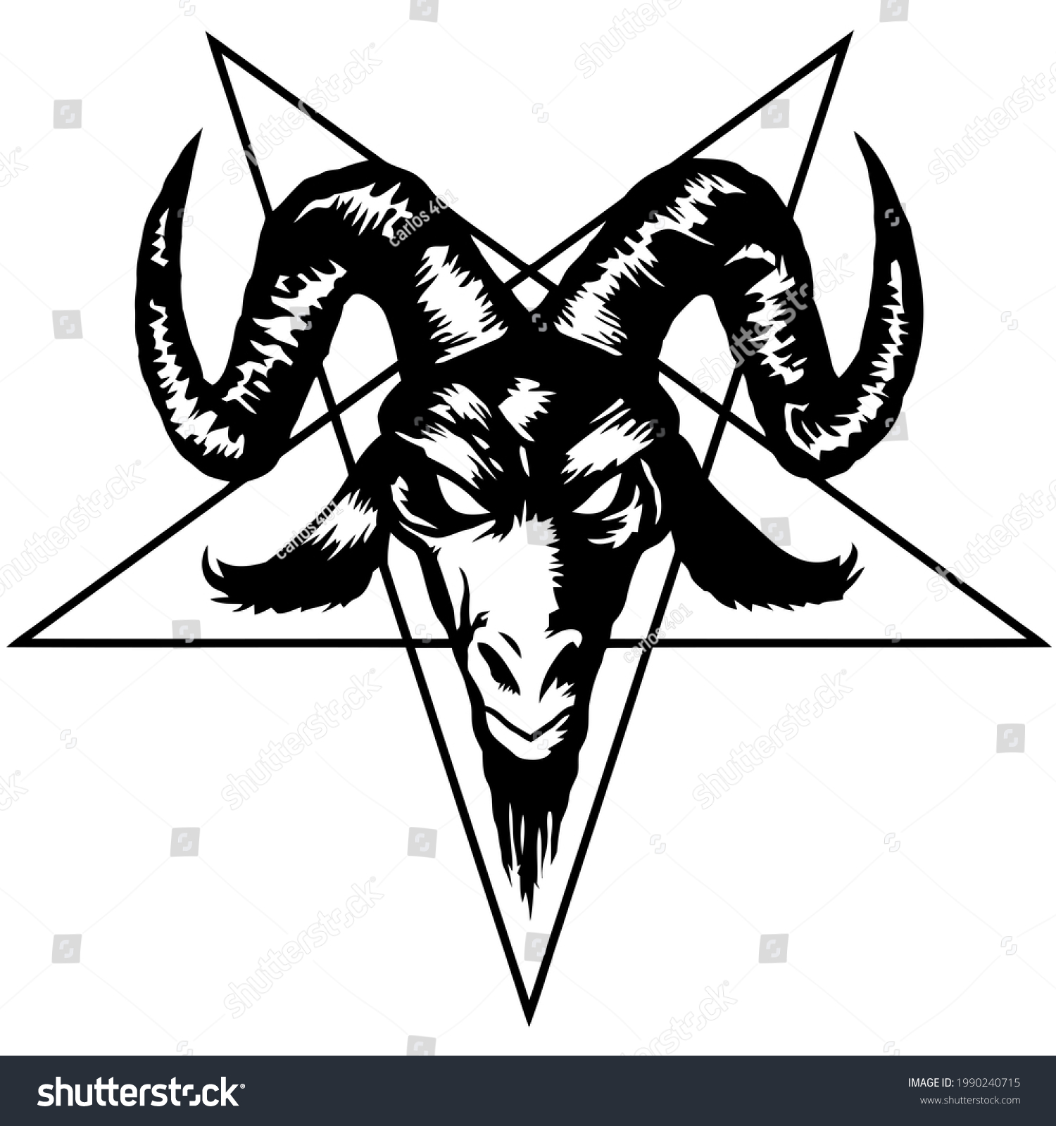 Baphomet Pentagram Satan Occult Devil Paganism Stock Illustration ...