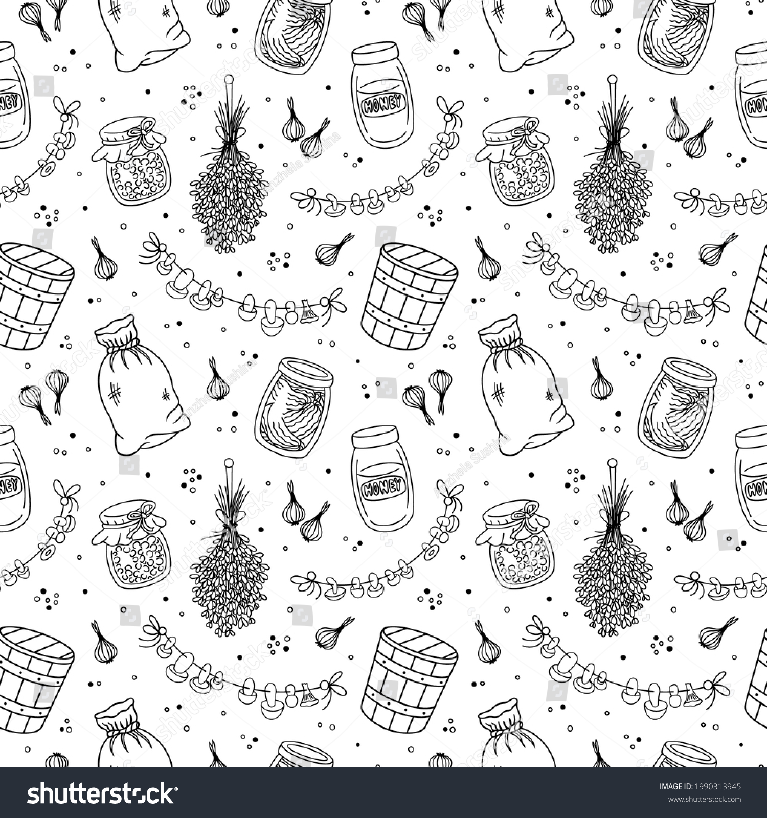 Vintage Home Pantry Kitchen Vegan Food Stock Vector (Royalty Free ...