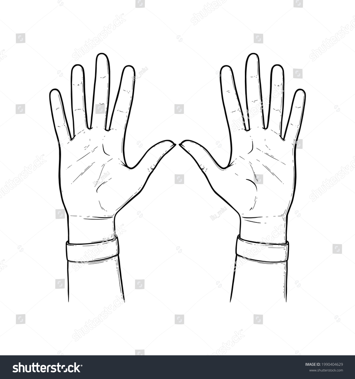 Stop Sign Two Hands Stop Hand Stock Vector (Royalty Free) 1990404629 ...